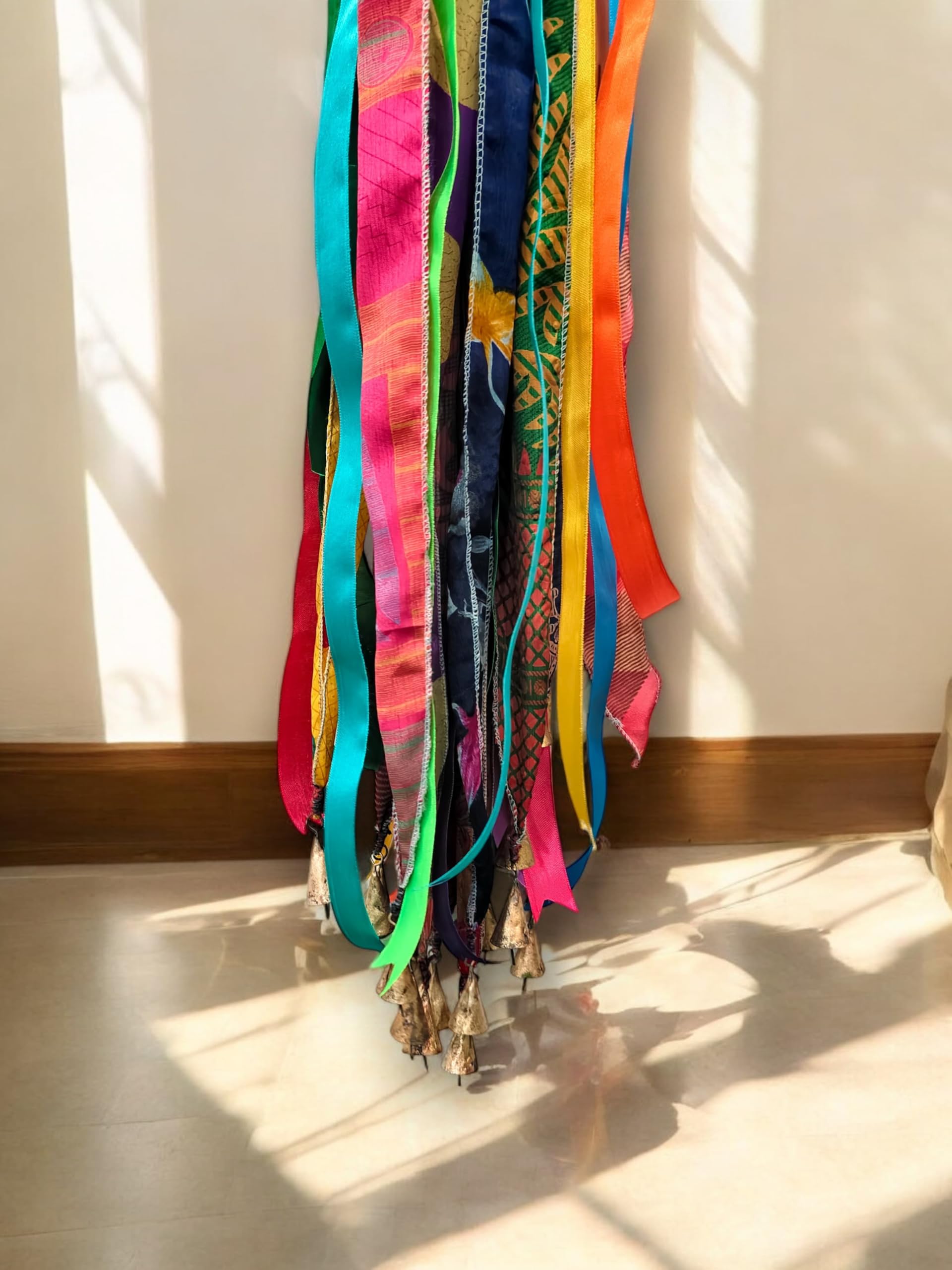 Mango Gifts Mehrfarbiger Bandvorhang mit Stangendurchzug - Raumteiler - Lichtfilterung - Für Wohnzimmer, Schlafzimmer - 216 x 114 cm