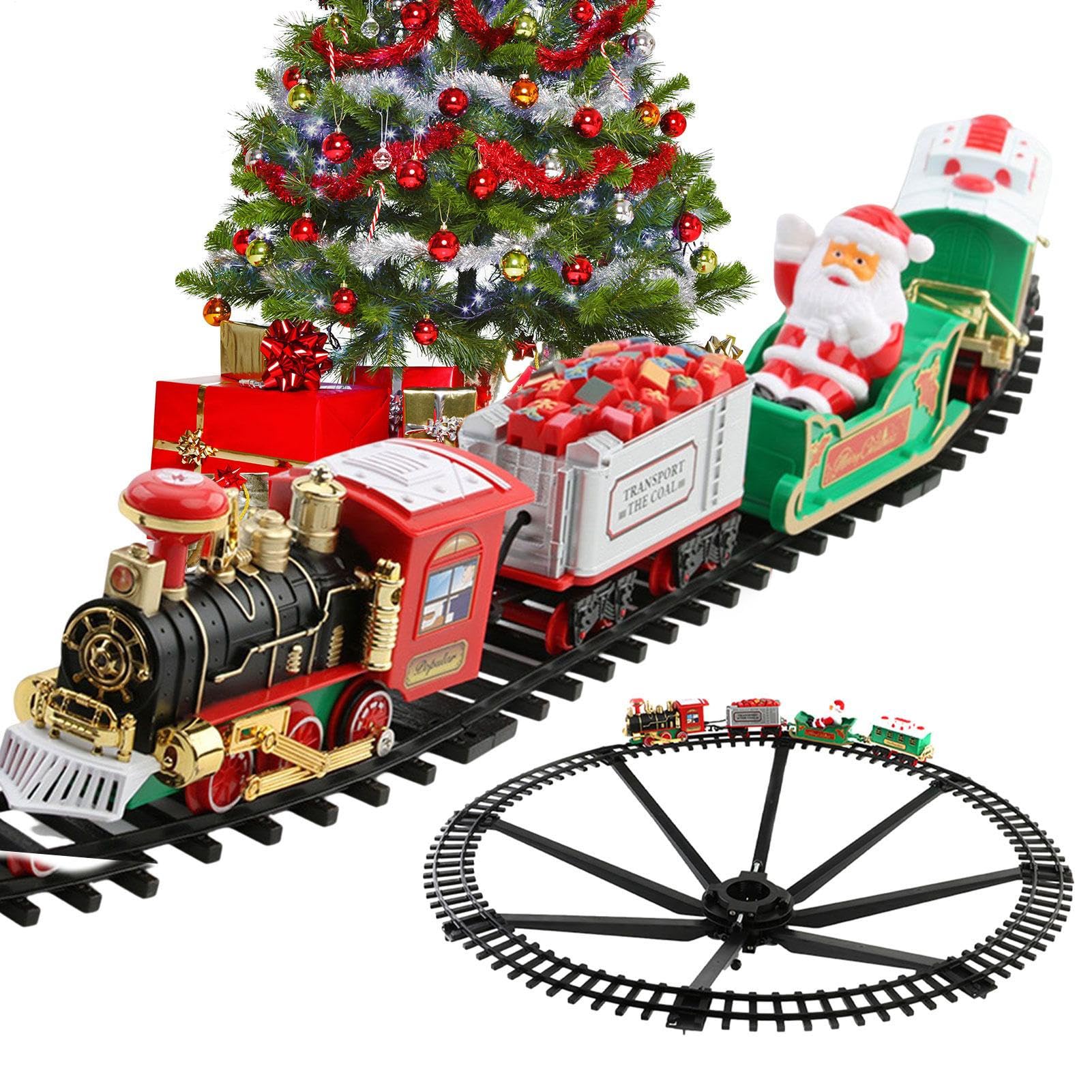 Tren Eléctrico De Navidad Tren De Vapor - Juguete Eléctrico Tren Para Niños Y Niñas | Sonido Y Luz Electricidad Trenes De Navidad Niños, Niños, Niñas De 3 a 8 Años Para Alrededor Del Boo