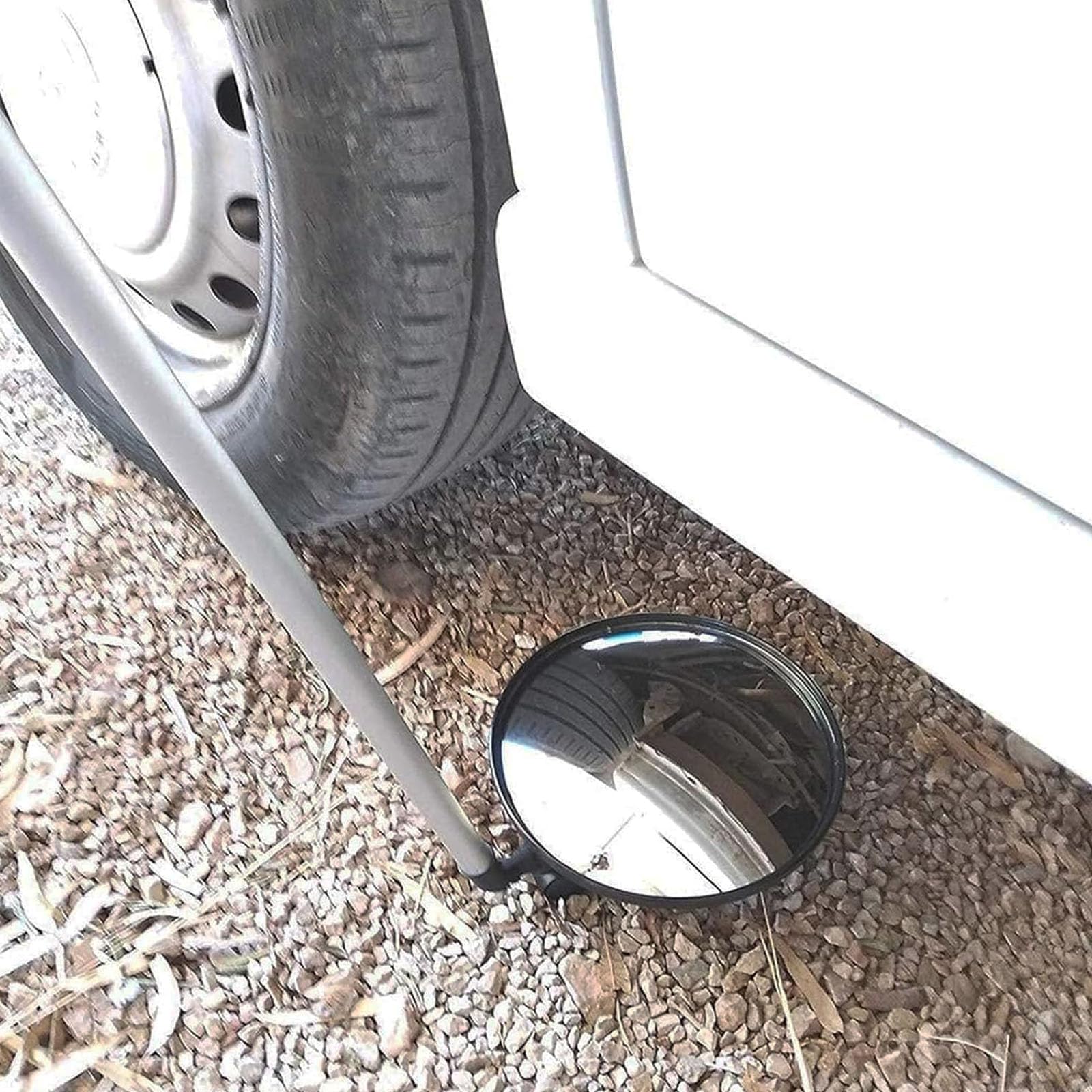 Espejo De Inspección De Bajos con Luz Led, Equipo De Seguridad para Revisión De Bajos De Vehículos con Mango Retráctil Ajustable De 475-1140 Mm Y 30 Cm De Diámetro,