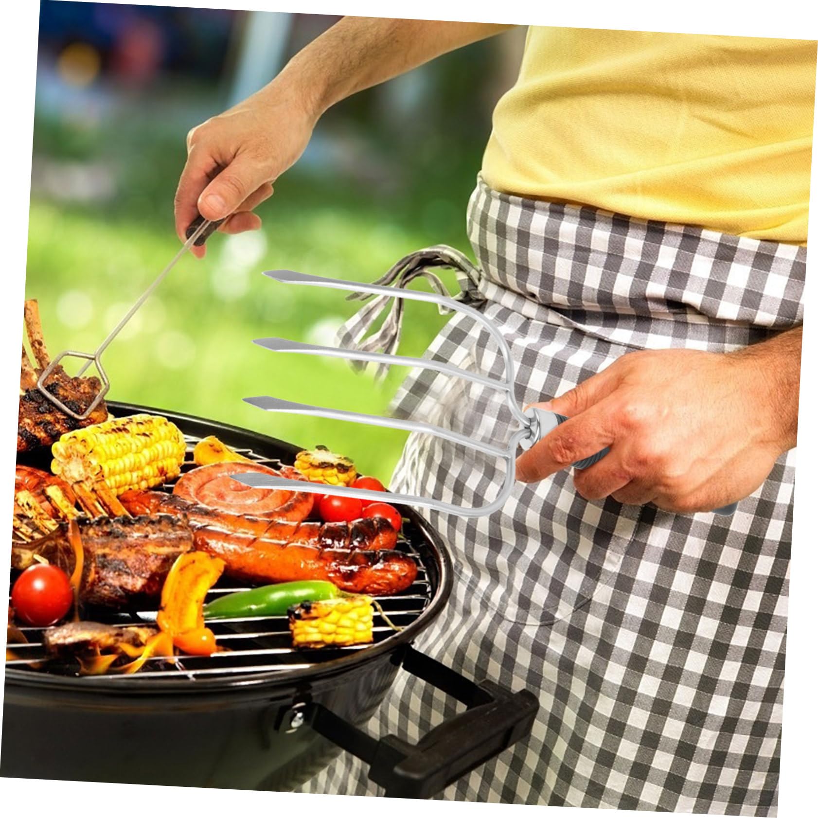 ibasenice 3 Pezzi da Barbecue Inossidabile con Utensile per Grigliate Carne per Arrosti All