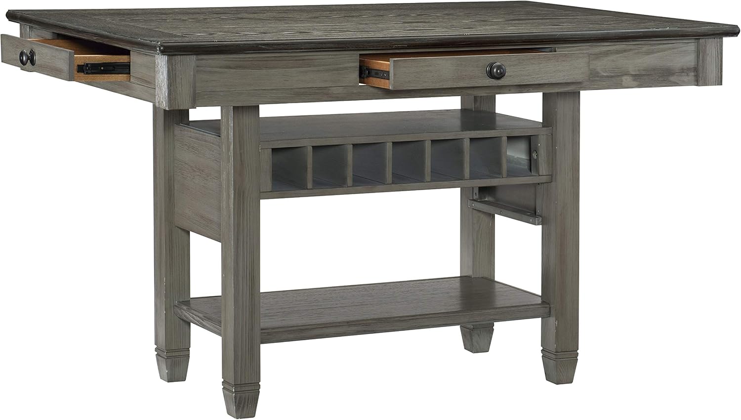 Lexicon Finian Wood Counter Height Table, 60" x 40", Coffee/Antique Gray