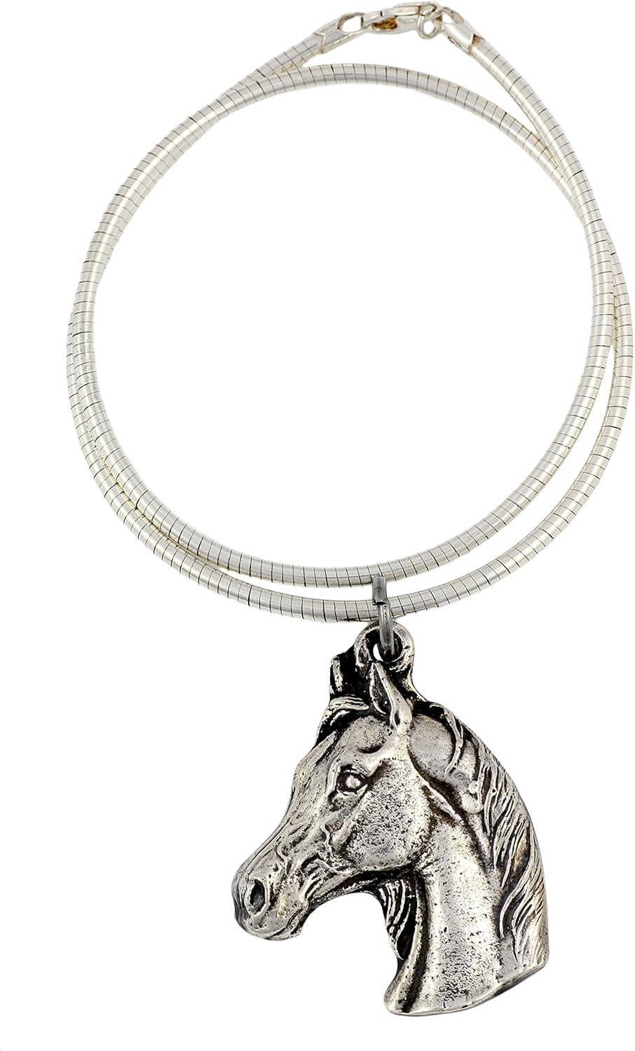 Art-Dog Collection Dog Pendant on Silver Thread - Handmade Dog Necklace with ZnAl Base and Silver Coating – Silver Dog Necklaces for Men and Women – Dog Breeds Jewelry – Arabian Horse