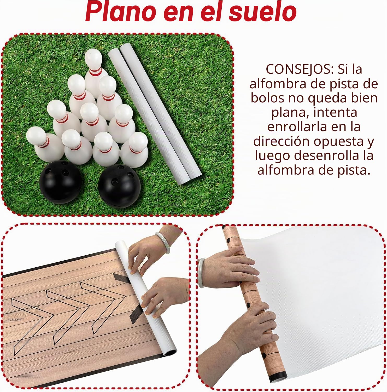 Mini juego de bolos, juego de bolos para interiores y exteriores, juego de bolos con carril, pines de bolos y juego de bolas, juego completo de bolera para familiares y amigos