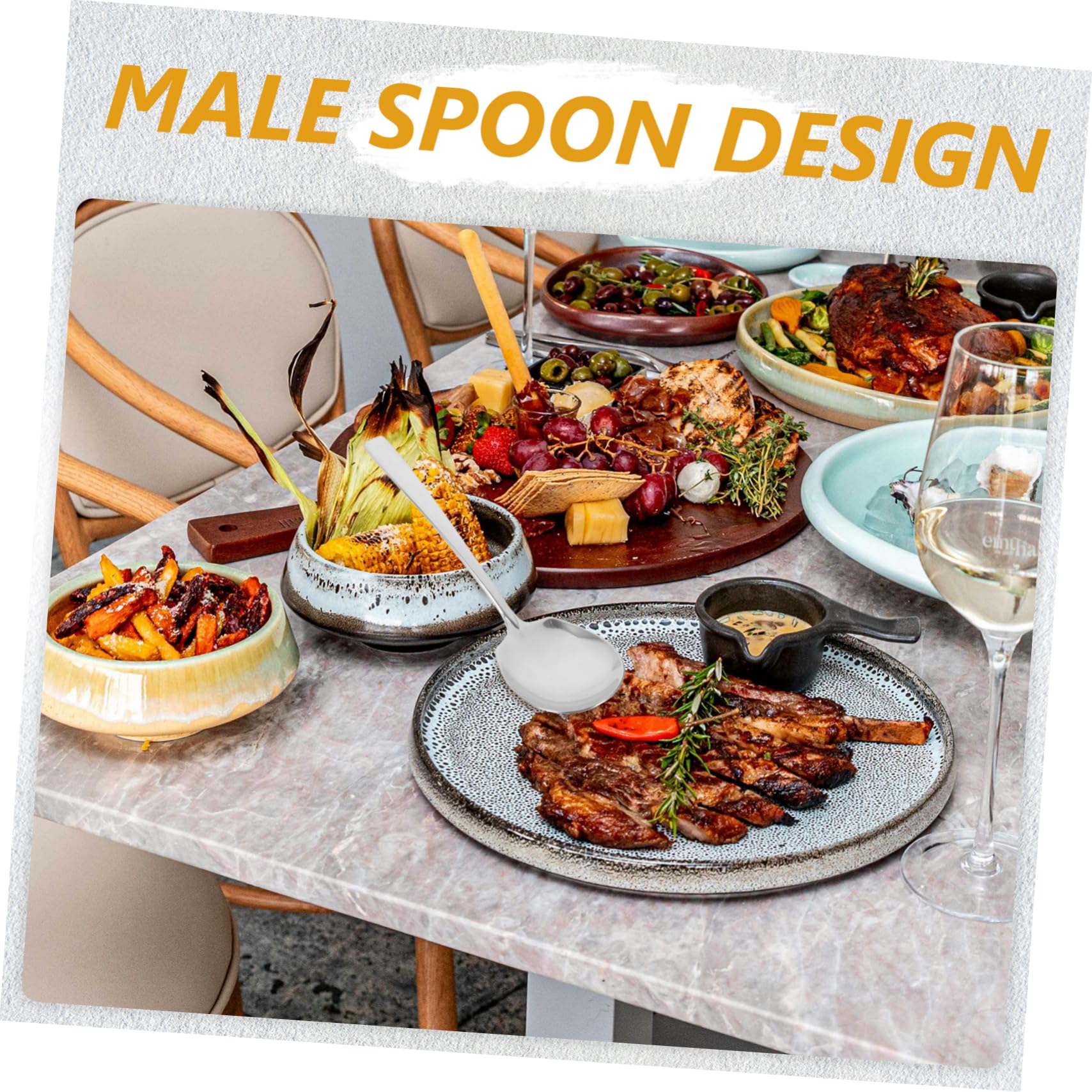 BRIGHTFUFU 3pcs Public Spoon Spoons Dinnerware Flatware Serving Utensils Buffet Multi-functional Spoon Metal Spoon Kitchen Large Serving Spoon Large Spoon Rice Spoon Stainless Steel Silver