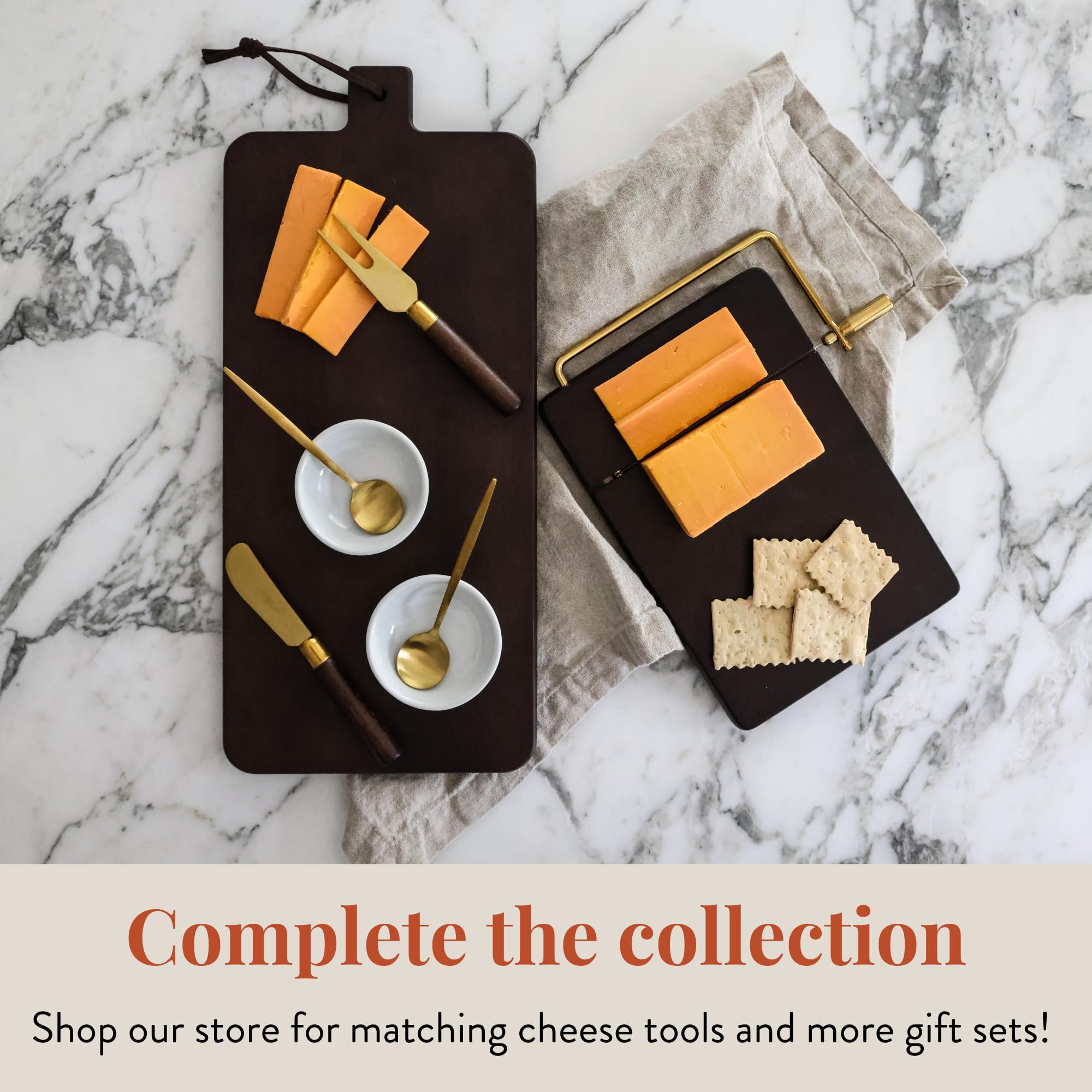 Juego de 7 Tablas de Queso marrón con Accesorios de Embutidos, único para Mujeres, Regalo de inauguración de la casa