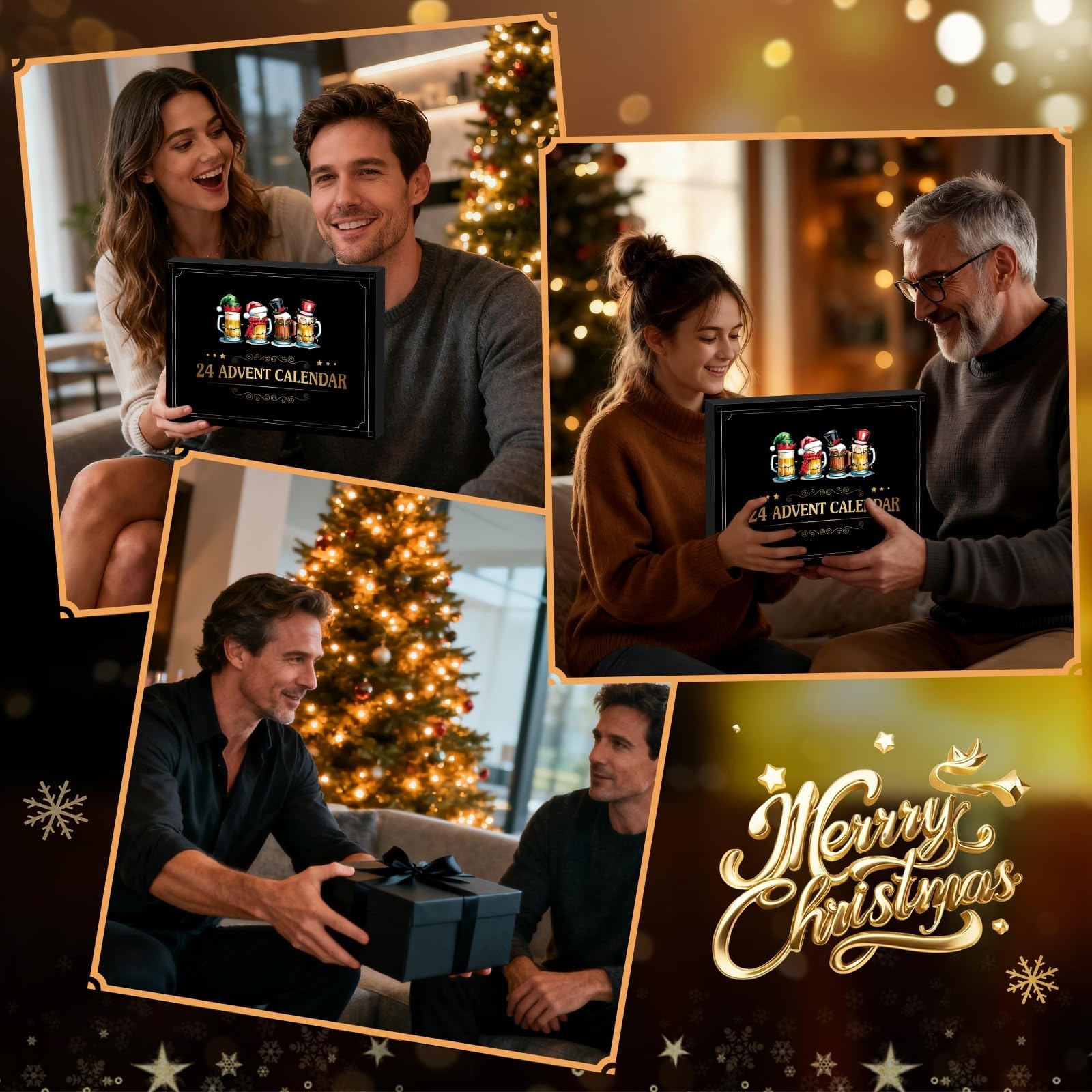 Calendario Adviento Hombre 2025 con 24 Regalos Originales Set Vino Petaca Abridor Posavasos