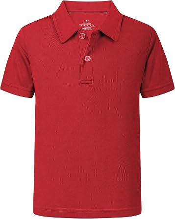 QBK 2T-16Y Boys School Uniform Pique Polo Kids Performance Neon Short Sleeve Collared Golf Shirt for Toddler to Youth