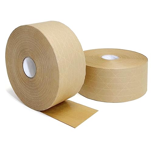 Miniatura 8 de 8NET - Cinta de sellado de papel kraft reforzada de 2.75 pulgadas x 450 pies, 5.5 mil, 63 libras de resistencia a la rotura, fuerte adhesivo y poder