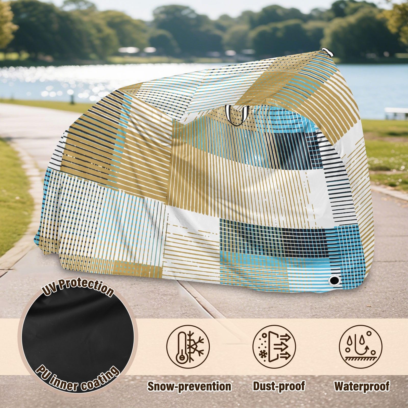 Geo Lines - Copertura per bici da esterni, resistente ai raggi UV, per bici da ginnastica