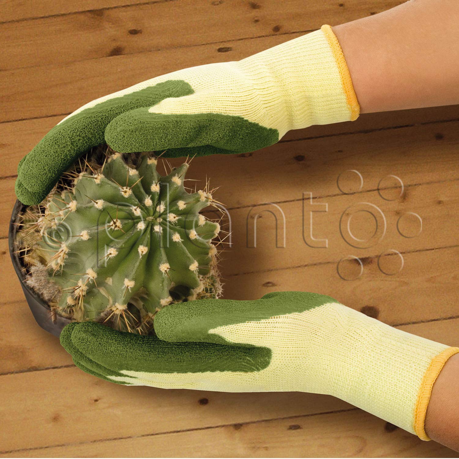 planto Gartenhandschuhe Active Grip, Gr. 11, grün Profi Arbeitshandschuhe m. griffiger und robuster Latexbeschichtung auf weichem Strickhandschuh, Baumwollhandschuh (6 Paar)