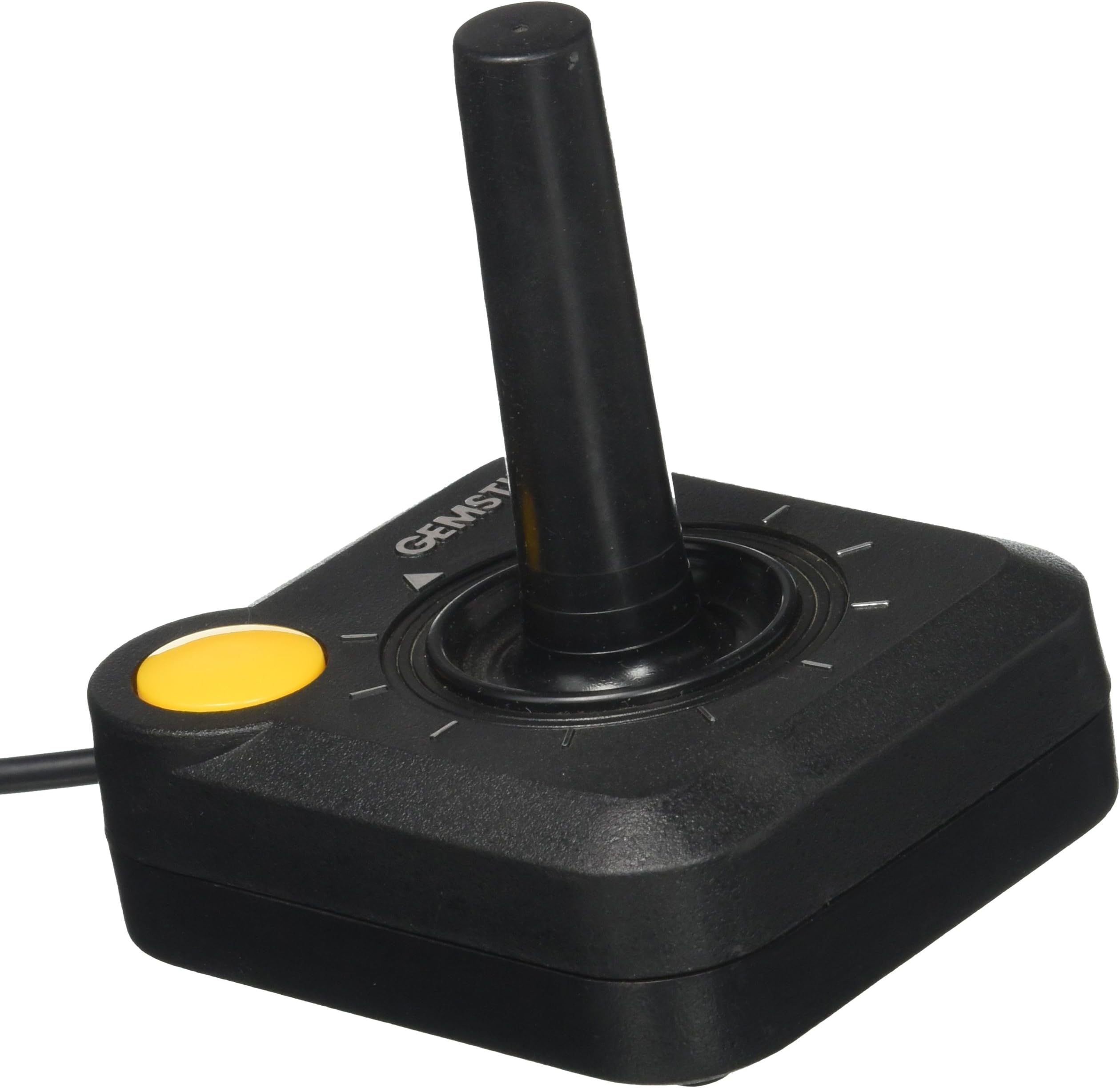 Gemstik Video Game Joystick Wired Controller for Atari 2600 Video Game (Yellow Button/silver Lettering/black Body Version)(atari 2600 Version) Made in Taiwan