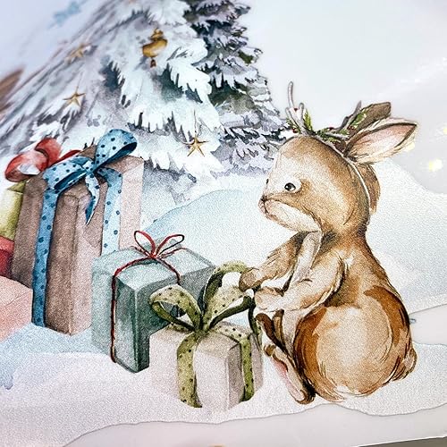 Miniatura 4 de funlife Vinilo decorativo Lanscape de Winter Tree House para ventana, cubierta de vidrio adhesivo estático grueso de doble cara para decoración de