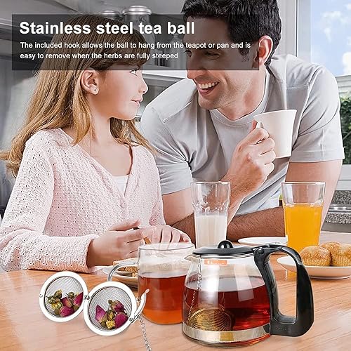 Miniatura 3 de Colador de bolas de té  2 piezas de acero inoxidable, bolas de té, infusores de té de 2.1 pulgadas para té más pronunciado, té suelto, infusor de té