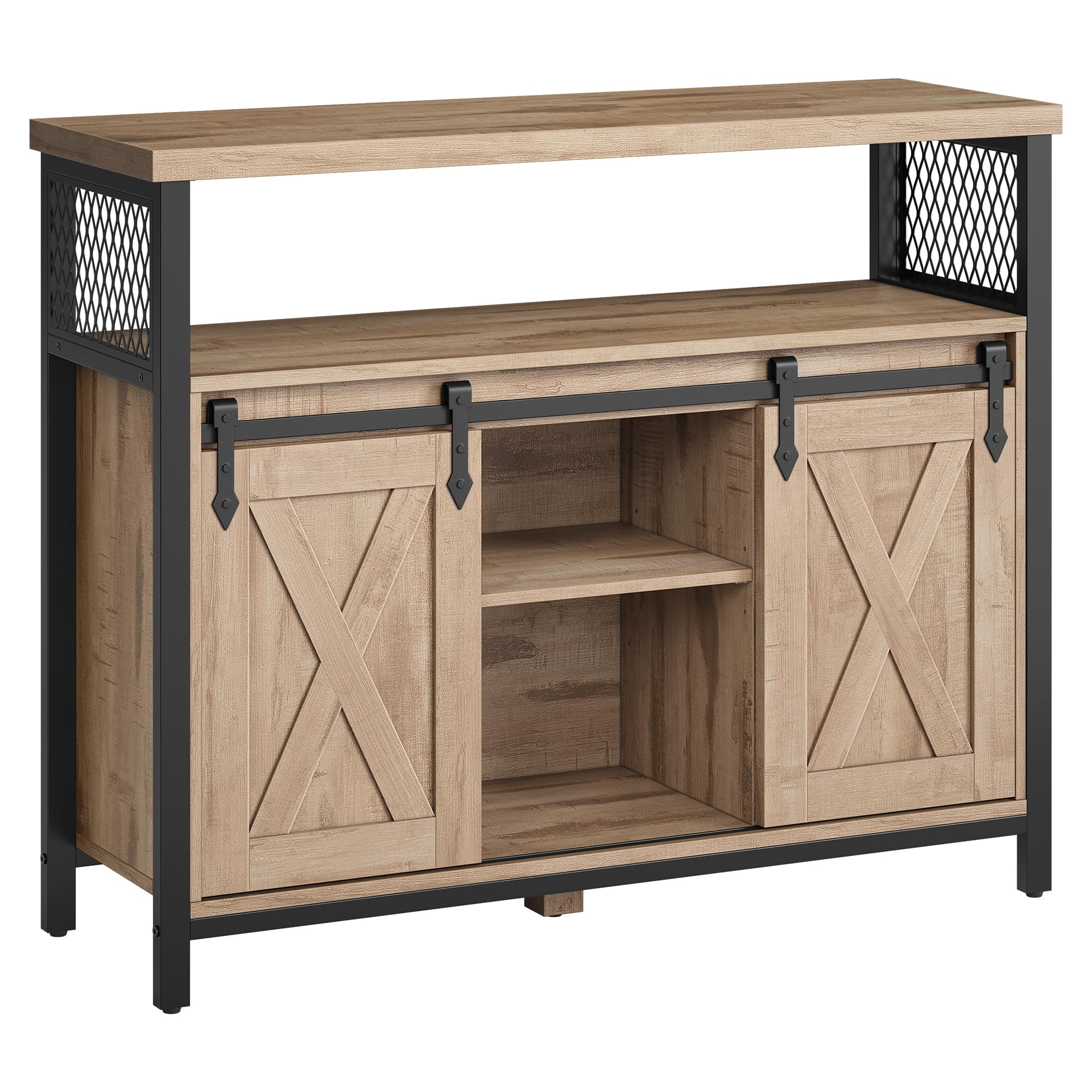 Industrial Dining Sideboard, Natural + Black