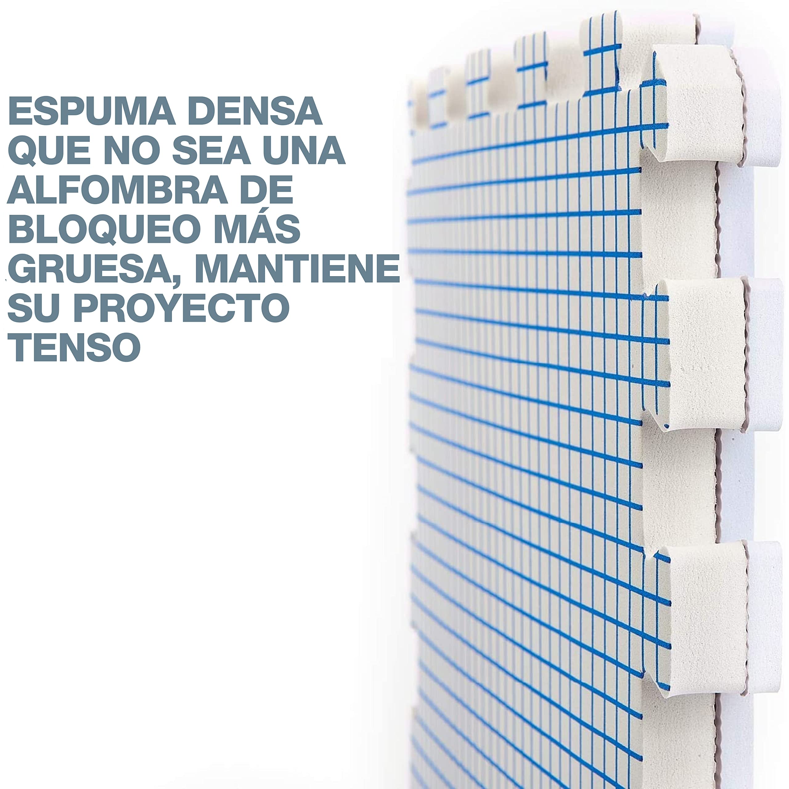 KnitIQ Tapetes Bloqueadores para Tejer en CENTÍMETROS - 9 Tapetes Extra Gruesos con Rejillas en Medida de CM, 100 Alfileres en T y Bolsa de Almacenamiento para Bordados o Crochet
