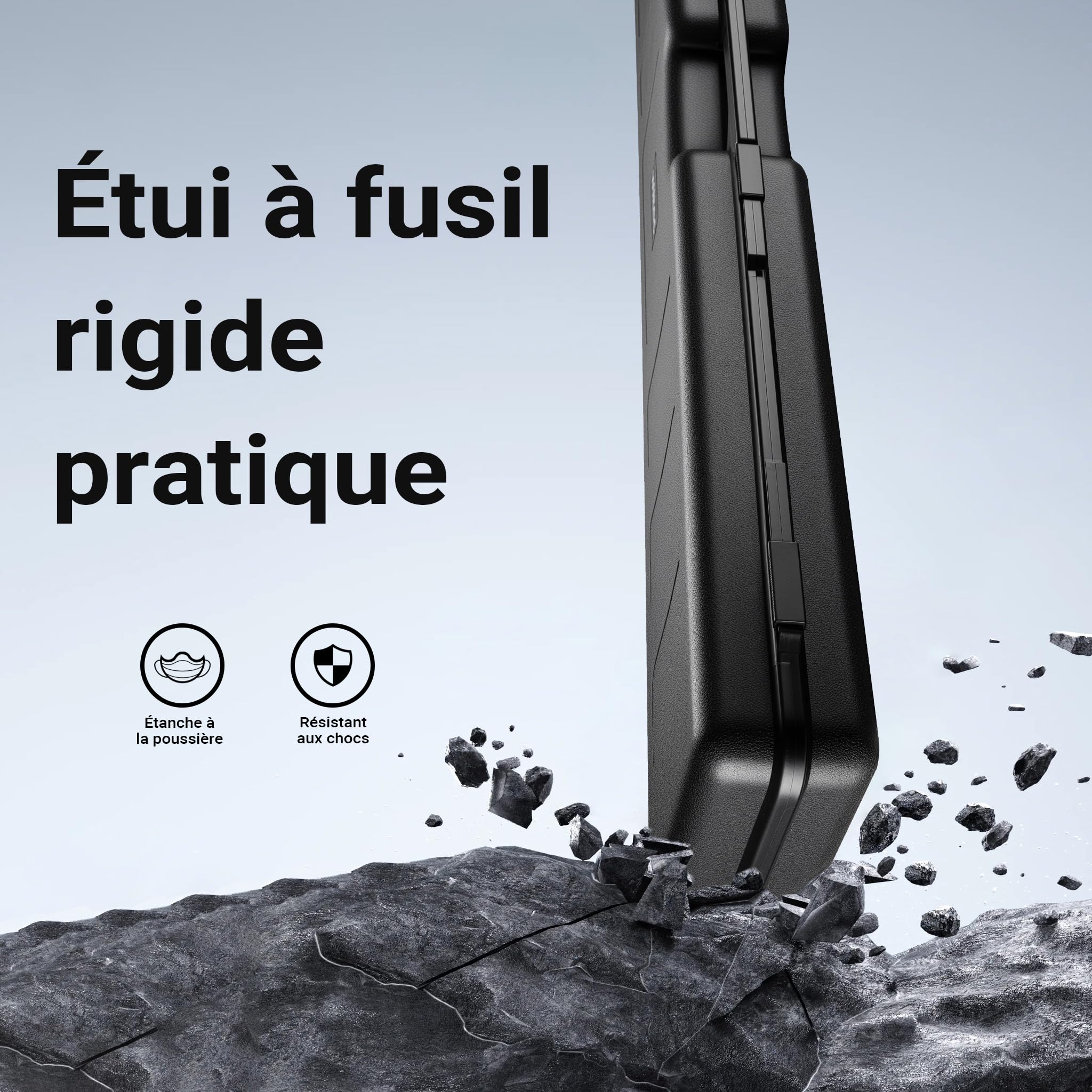 WilTec Mallette pour Armes – capacité de Charge 50 kg – pour 2 fusils – avec Insert en Mousse – Valise Croco Fusil de Chasse, Carabine, Chasseur