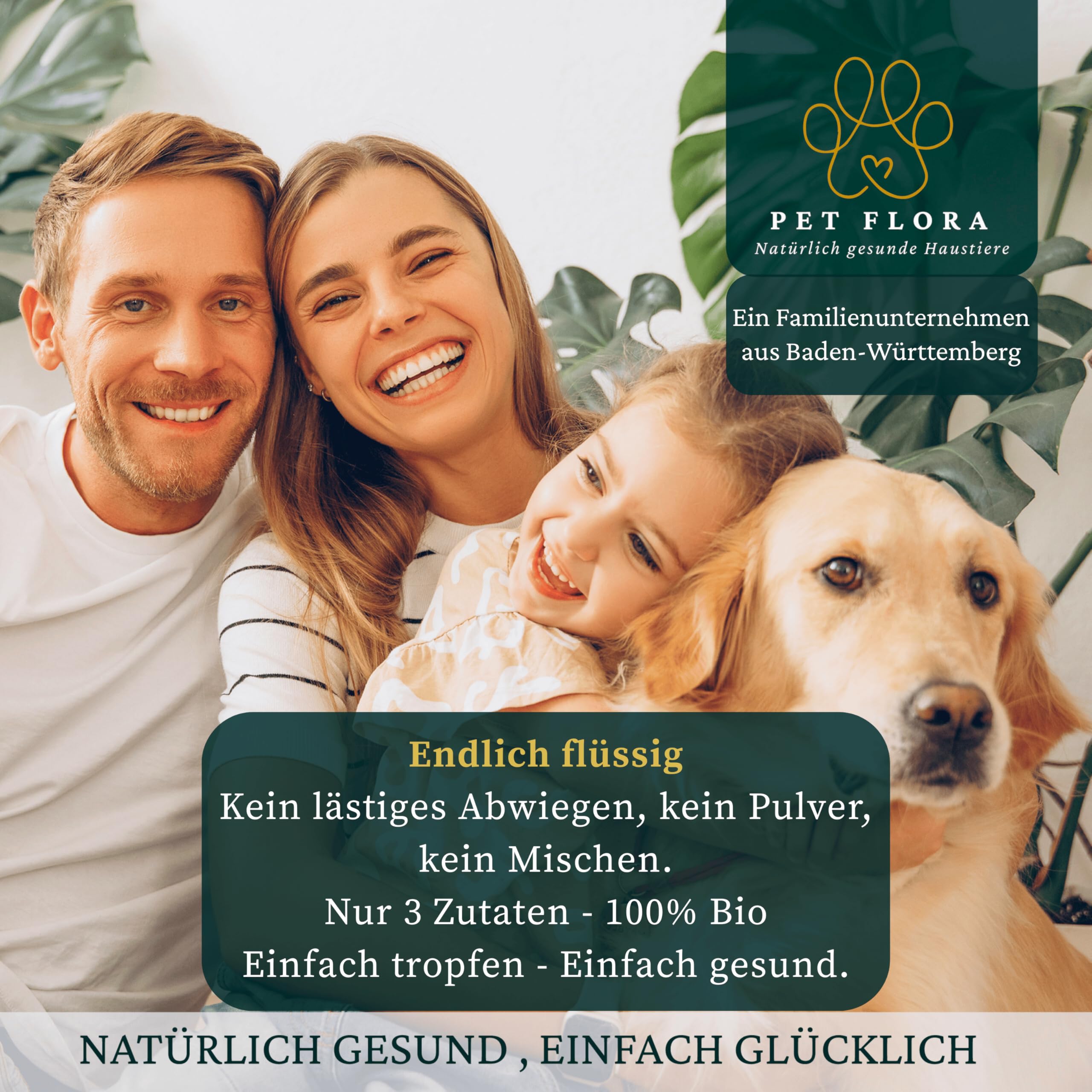 Probiotika für Hunde und Katzen – 100% Bio Tropfen 50 ml – Flüssiges Probiotikum für Darmflora Aufbau und Verdauung bei Haustieren – Probiotisches Einzelfuttermittel – Petbiotika