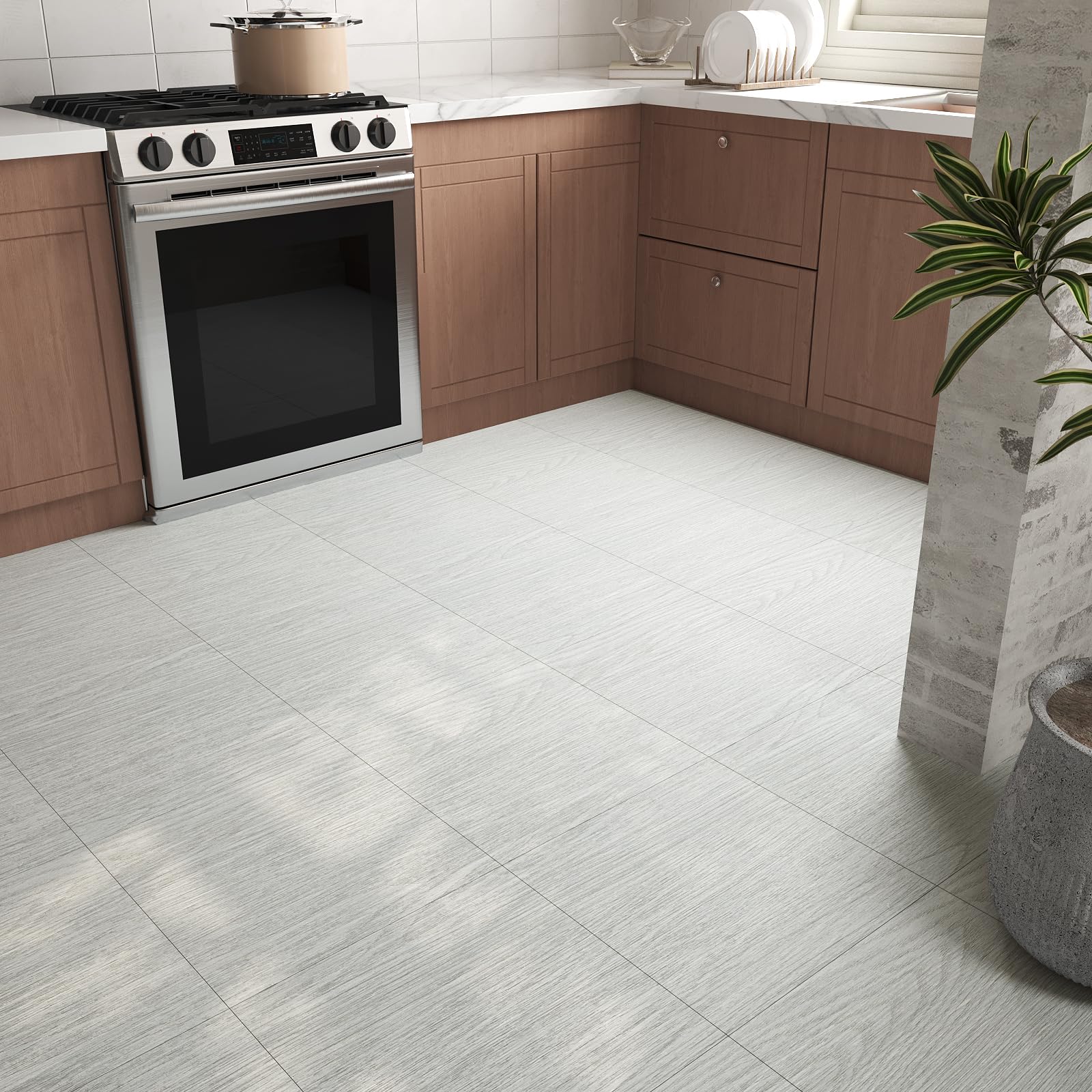 VaryPaper Suelo Vinilo Autoadhesivo Efecto Madera Gris 30cmx30cm 20 Piezas Baldosas Adhesivas Suelo Baño Salon Pegatinas de Baldosas Madera Parquet Laminado para Suelos Cocina Escaleras Decorativa