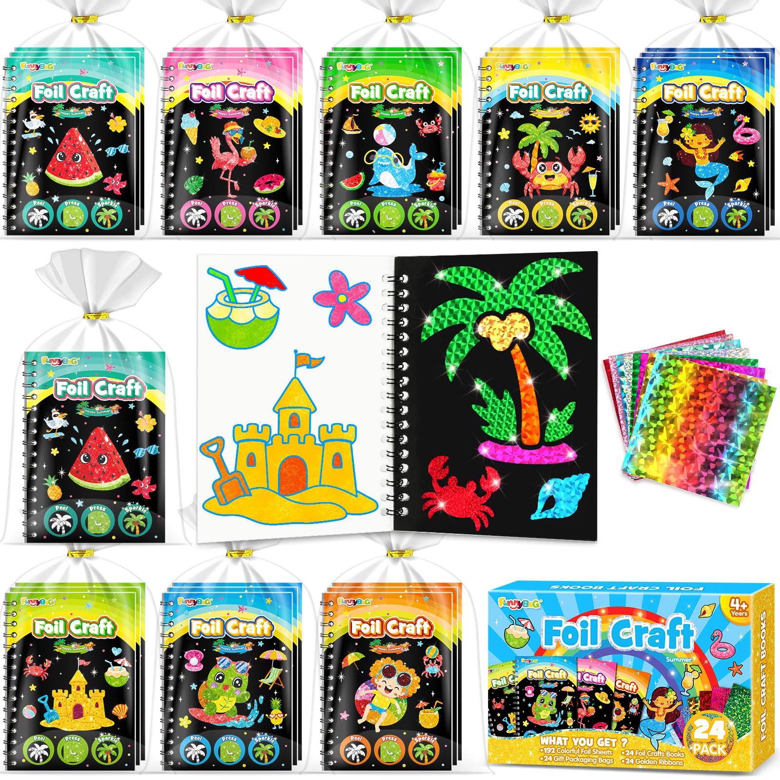FUNNYB&G Folienkunst-Mitgebsel Kindergeburtstag im Alter von 4–12 Jahren, Preise für Kinder im Klassenzimmer, Give aways kindergeburtstag,Kunsthandwerk in 8 Stilen für Mädchen Jungen