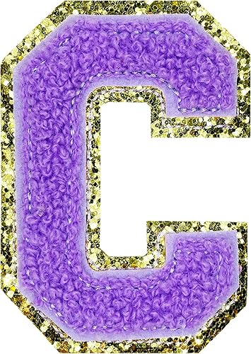 Miniatura 83 de Jongdari Letras termo-adhesivas de felpilla para ropa, parches de letras del alfabeto con brillantina para coser, con adhesivo planchado, 4
