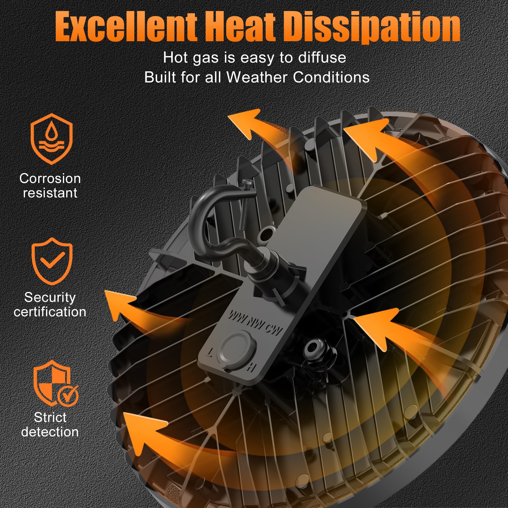 8 Pack LED High Bay Light 150W 120W 90W Adjustable UFO High Bay LED Lights 4500K 5000K 5700K — view 6