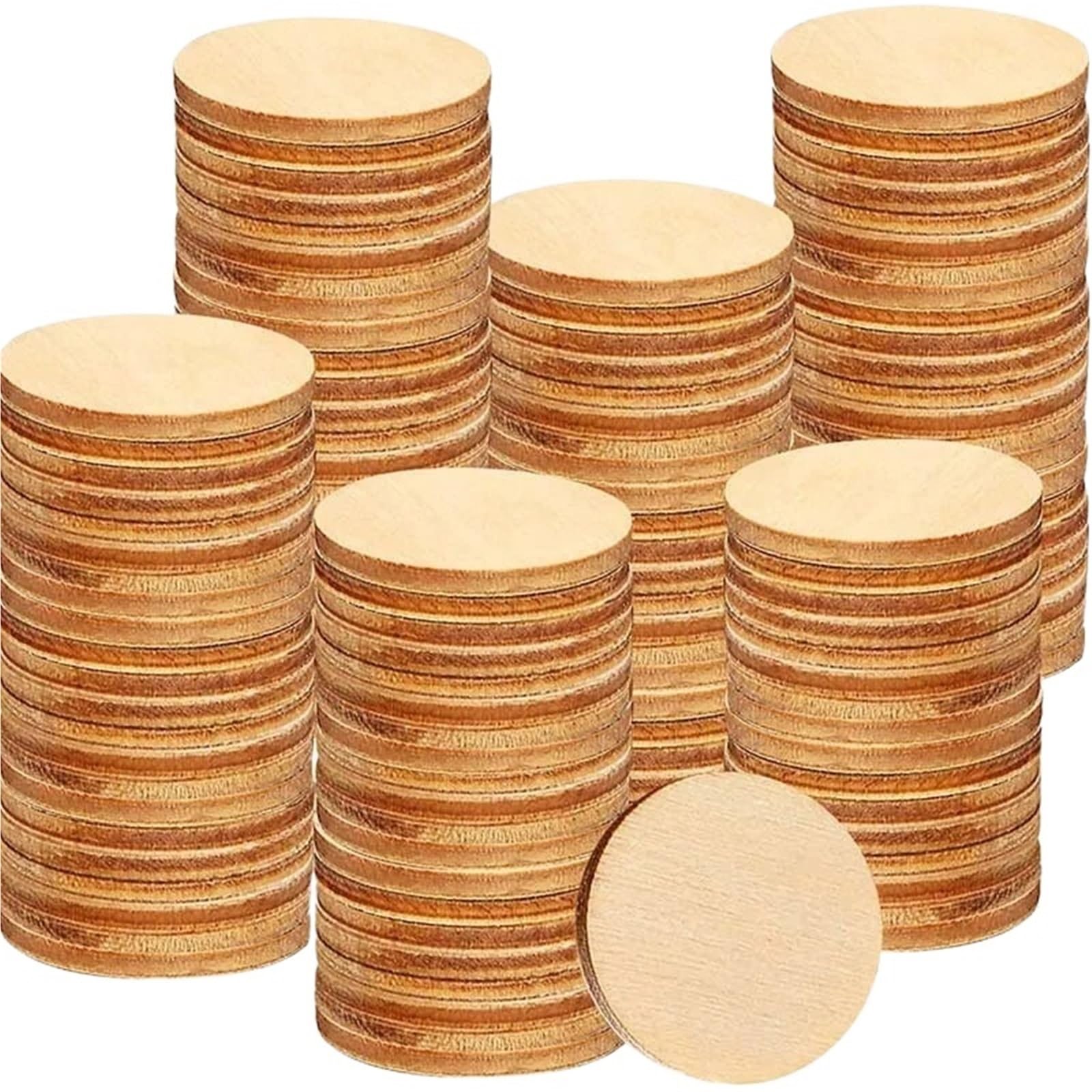 plastry drewna Średnica 1-10 cm Naturalne Niedokończone Okrągłe Drewniane Plastry Koła Dyski do DIY Drewniane Rzemiosło Malowanie Ozdoby Świąteczne Dekoracja(50mm 20pcs)