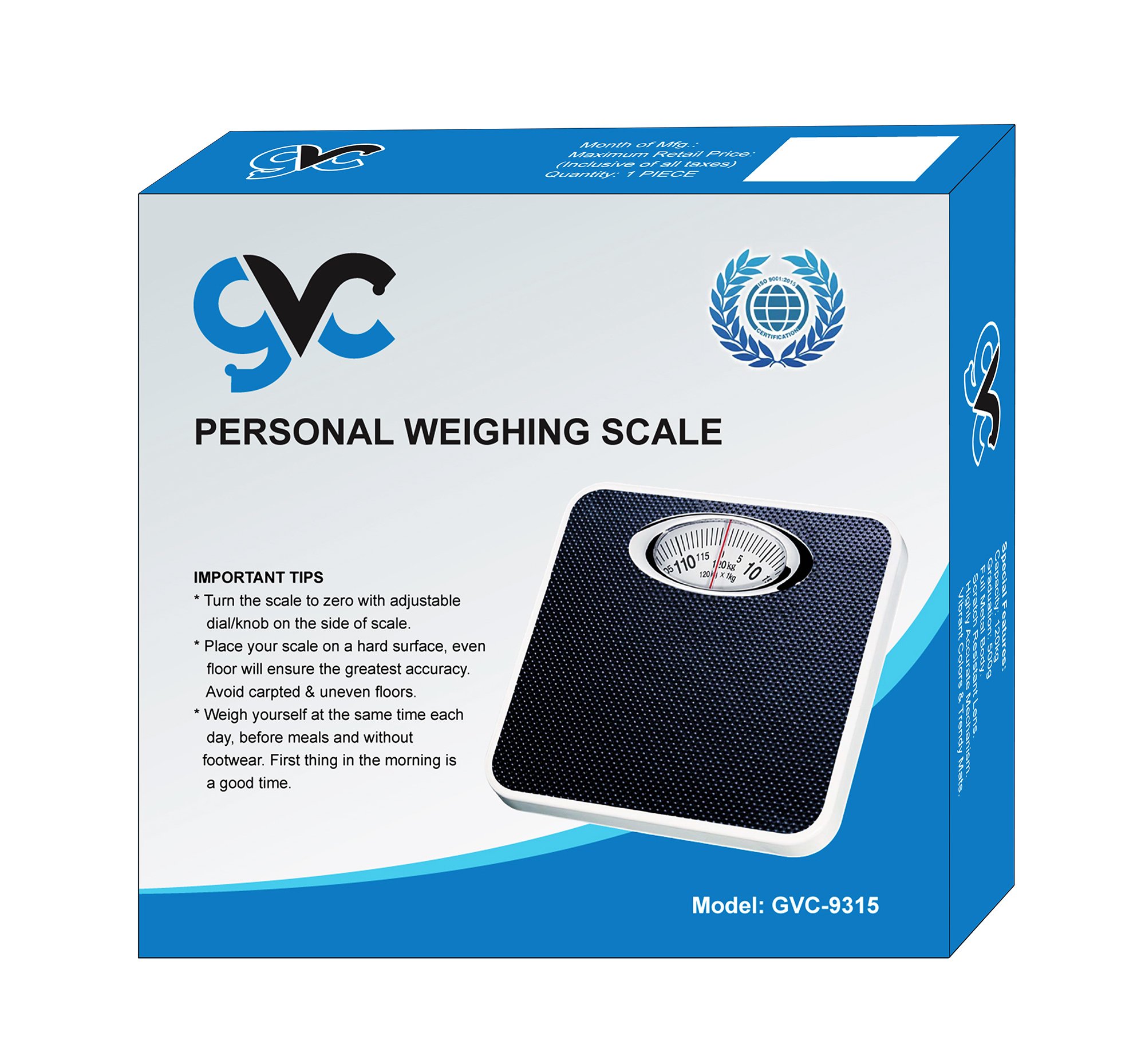 GVC Iron Analogue Weighing Scale - Black, Pack of 1, 120 Kg - Image 3 thumbnail