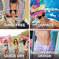 Vista 4 de Oversized Turkish Beach Towel 38’’x71’’ - Set of 2 100% Turkish Cotton Lightweight Sand Free Quick Dry Pool Towels Extra Large Bath Towels for