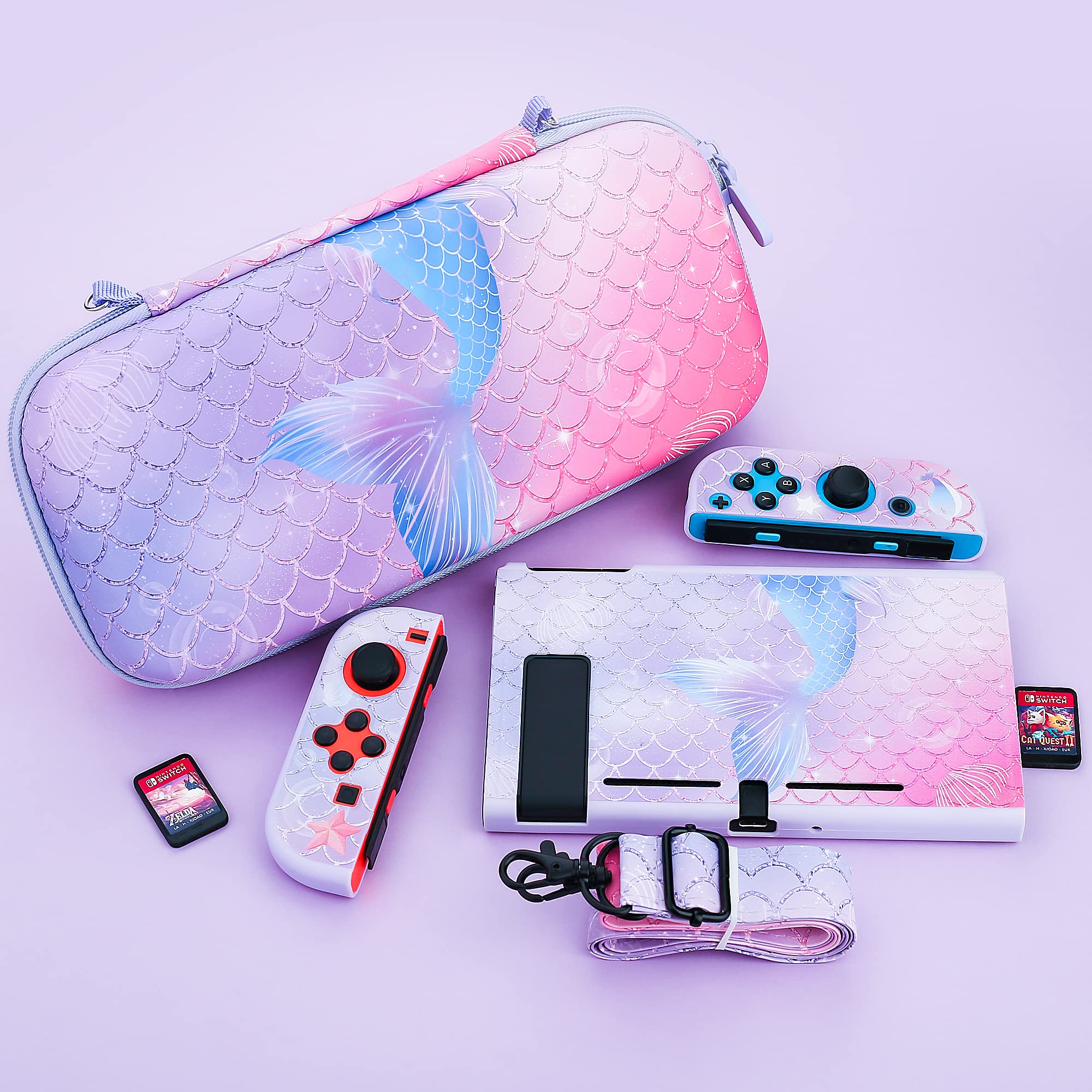 RHOTALL Funda de Transporte púrpura para Nintendo Switch OLED