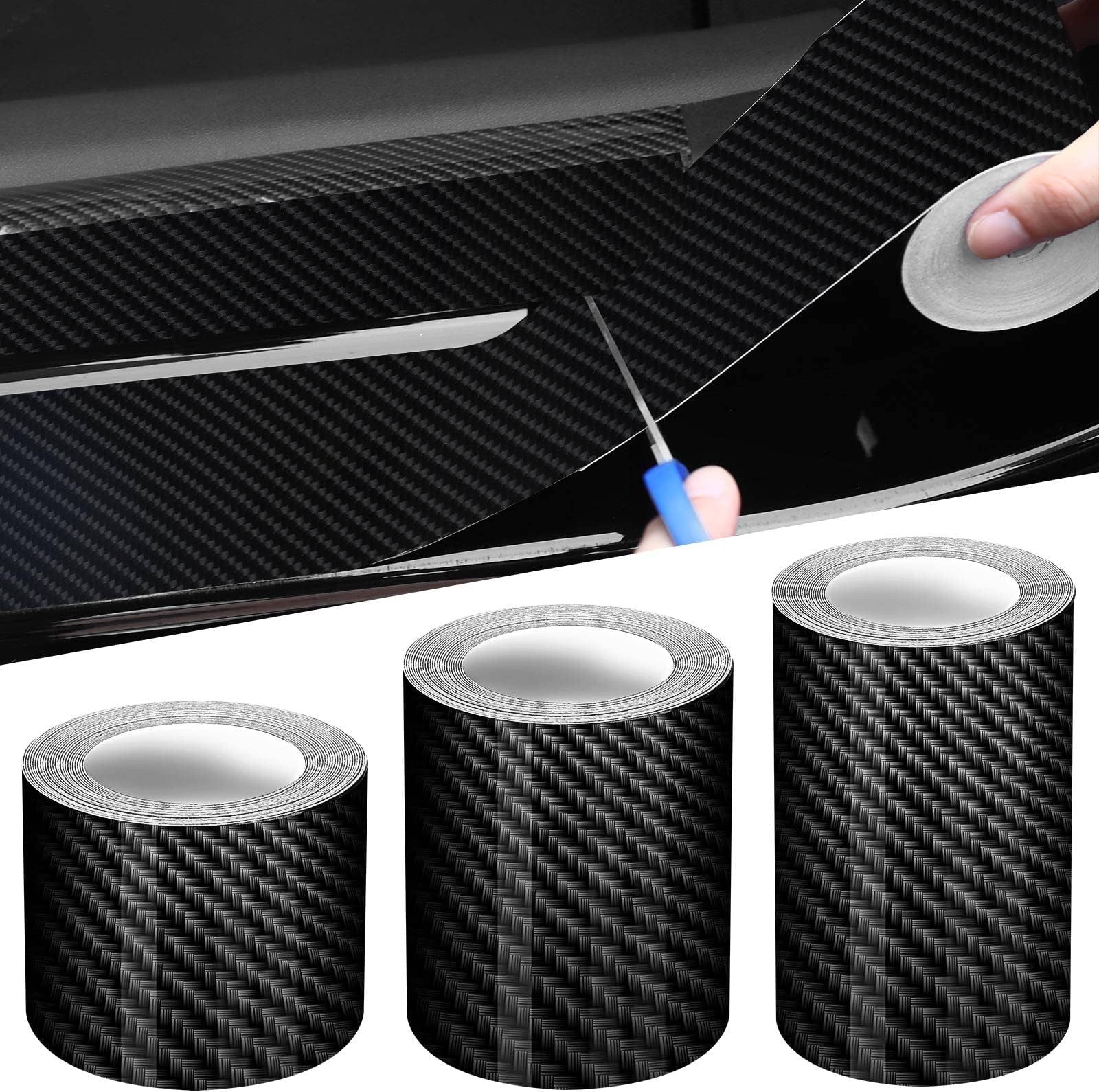 JMTBNO Car Door Edge Guards - 5D Carbon Fiber Vinyl Film Protection (4 X 33Ft Roll) For Most Cars