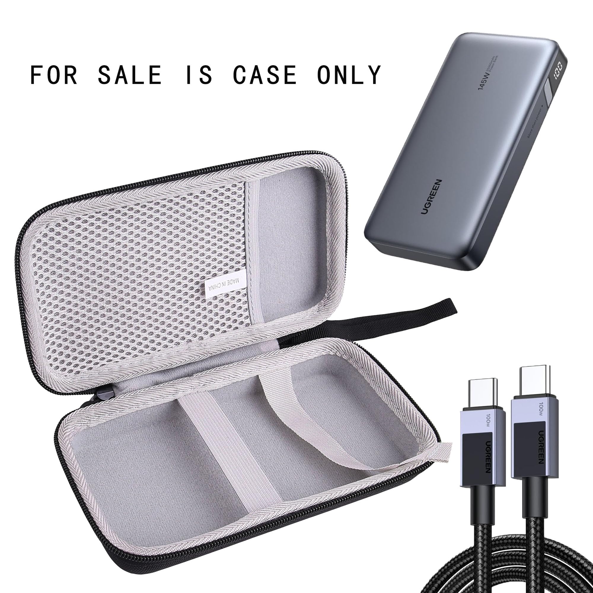 WAIYUCN Hard Carrying Case Compatible with UGREEN Power Bank 25,000mAh 145W/UGREEN 20000mAh 100W Power Bank Charger Protective Case (25,000mAh 145W)
