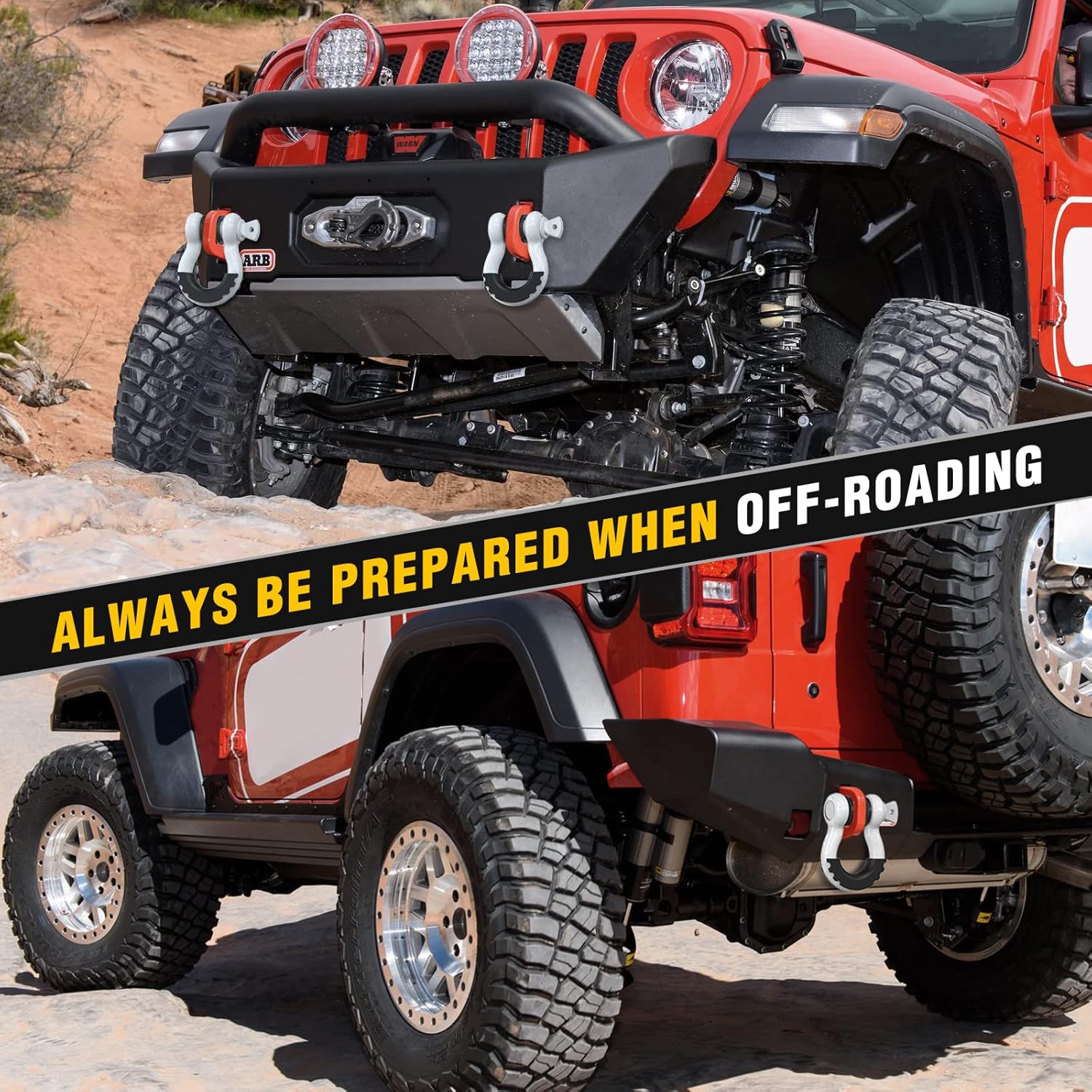 Nilight 2 Pack 3/4" D-Ring Shackle with 7/8" Screw Pin 41,887lbs Break Strength, Heavy Duty Off Road Recovery with Isolators Washers for Use with Tow Strap, Winch, Off-Road Jeep Truck Vehicle - Image 7