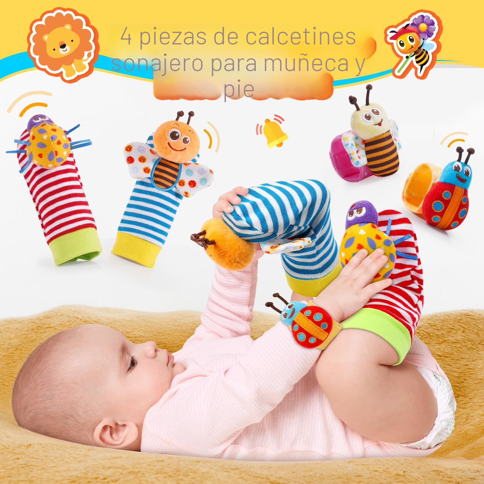 Juguetes Bebes 0 6 8 12 Meses, Sonajeros Bebes 0-18 Meses Juguetes Sonajero Calcetines y Muñequeras para Bebé 0-12 Meses Regalo Bebe Recien Nacido 0-12 Meses Niños Montessori Bebe 0-6-12 meses