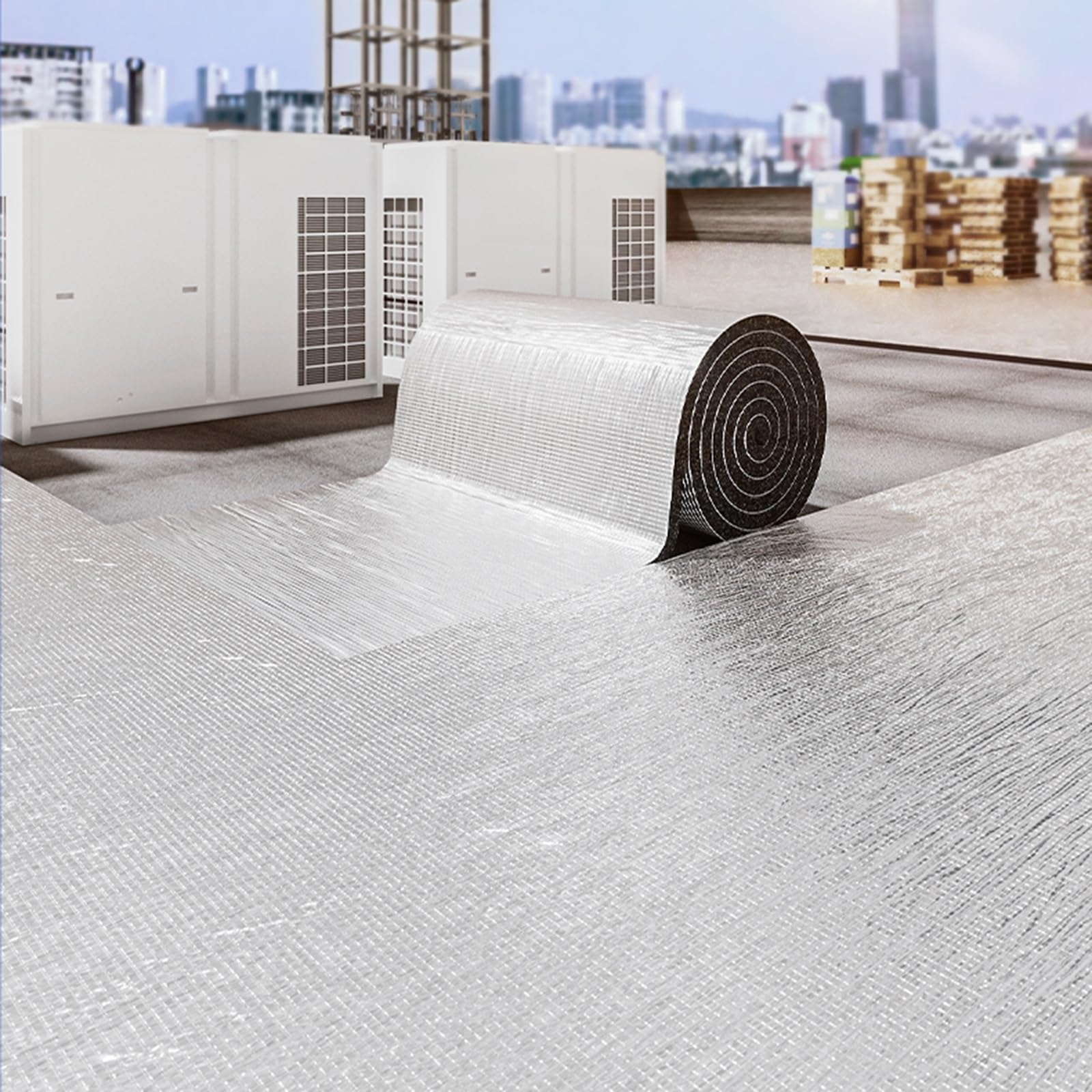 Generisch Selbstklebende Schalldämmmatte aus Aluminiumfolie, 5 mm dick, 6 m², wasserdicht, einfach zu schneiden und zu installieren, Schalldämmung im Auto, Dachboden-Dämmmaterial