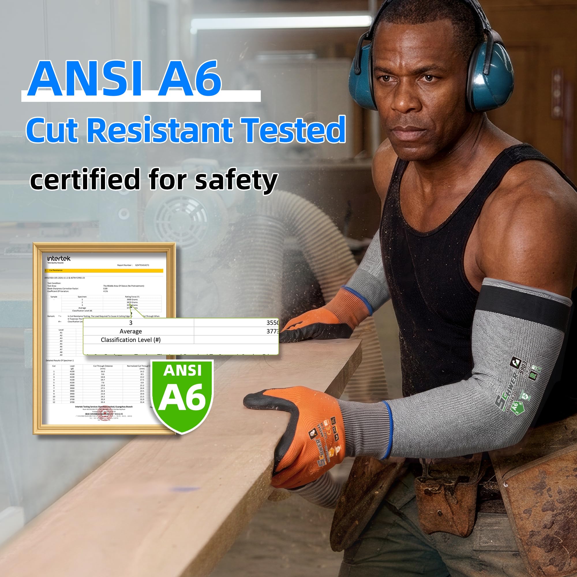 Schwer 18in AIR-SKIN A6 Cut Resistant Arm Sleeves for Gardening, S903 — Amazon image 3