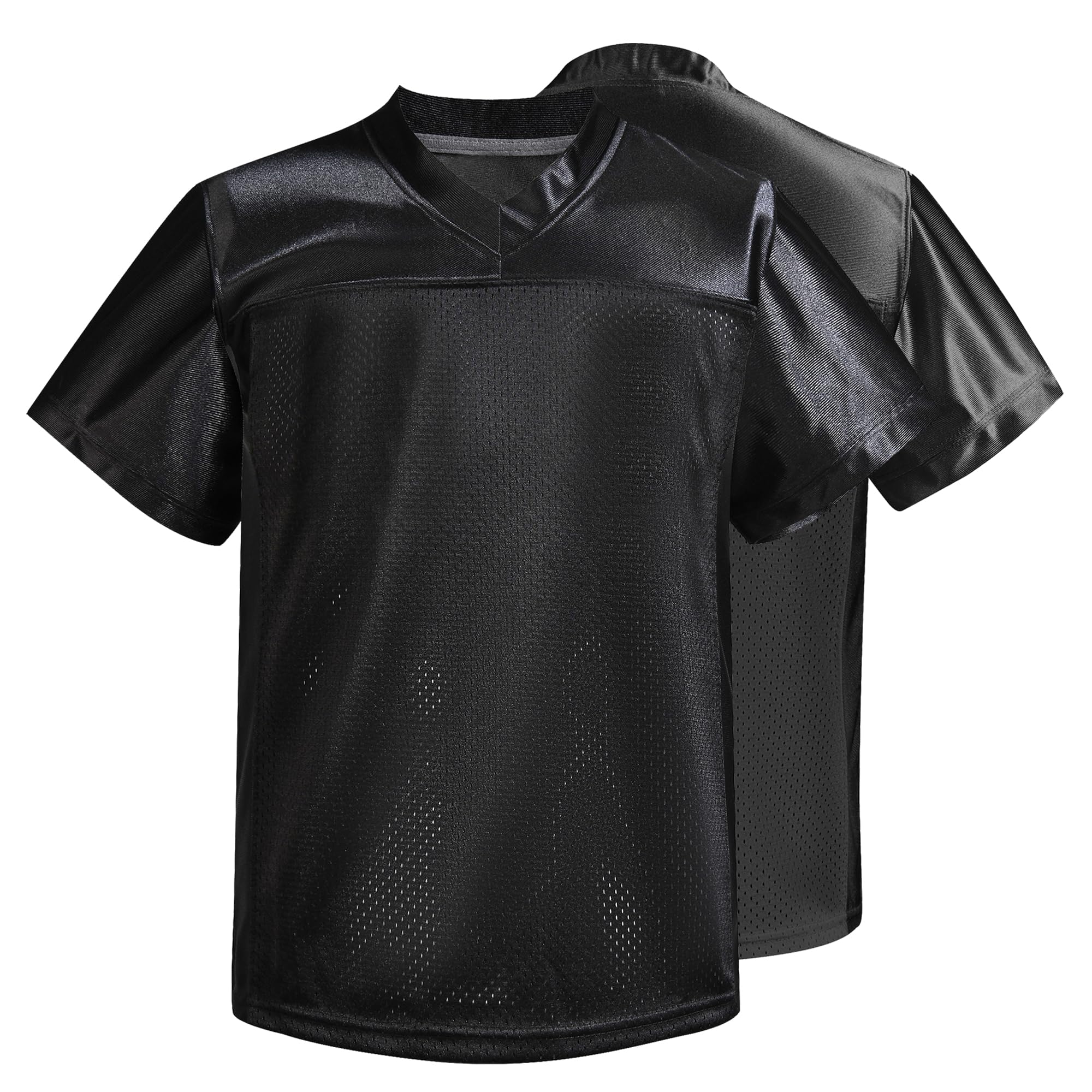 Men's Blank Football Jersey, Adult Mesh Athletic Practice Football Shirts, Blank Football Jerseys for Adults S-2XL (US, Alpha, Medium, Regular, Regular, Black)