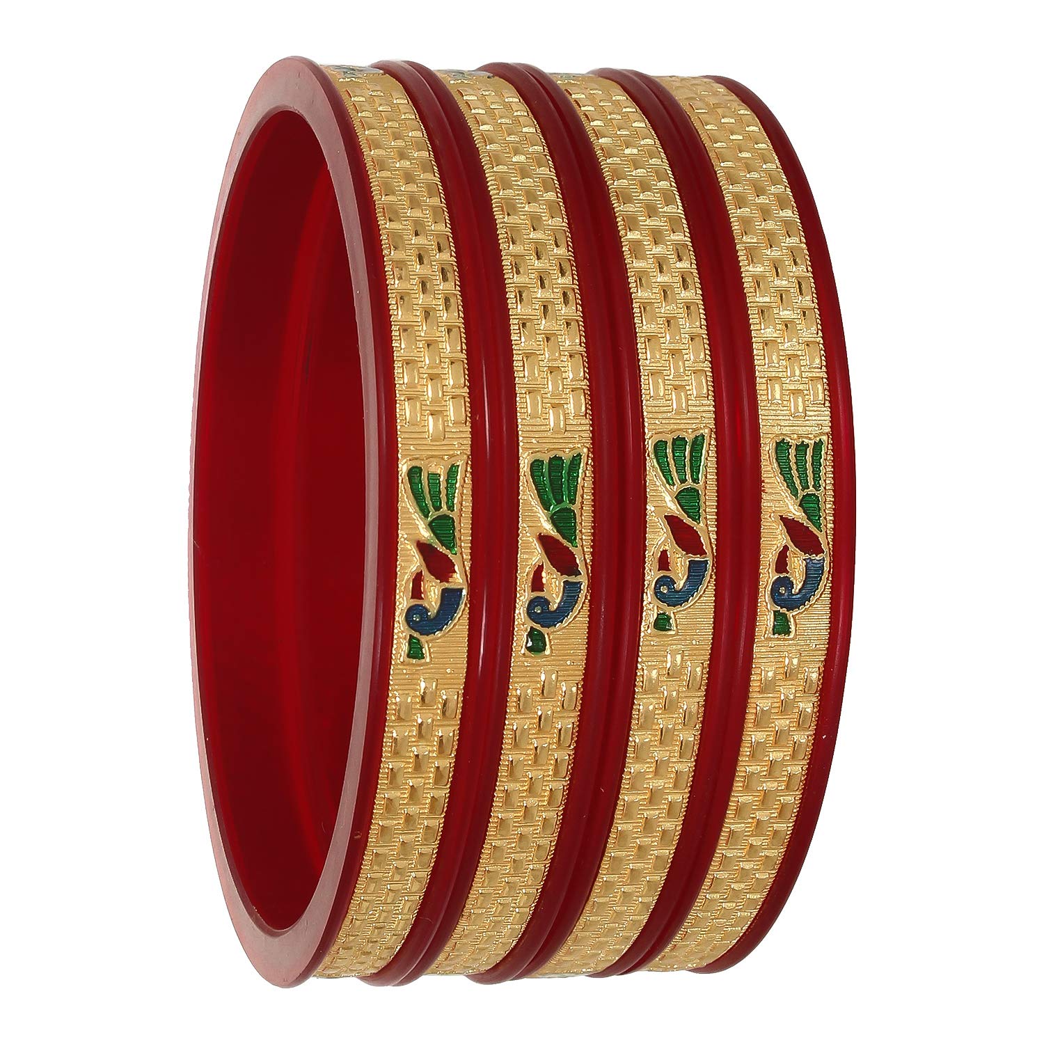 Joyeria Fashions Womens Micro Plating Gold Plated Bangles Set (2.4) -Pack of 4 (B08QPQF7KN) Amazon Price History, Amazon Price Tracker