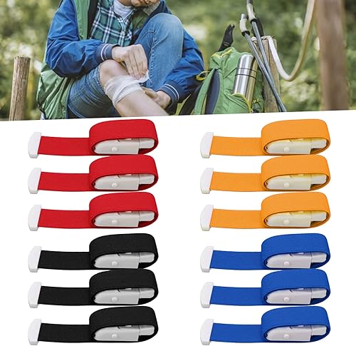 Miniatura 3 de plplaaoo Torniquetes, 3 piezas de torniquetes de emergencia de alta elasticidad, operación con una sola mano de vendaje hemostático, equipo de