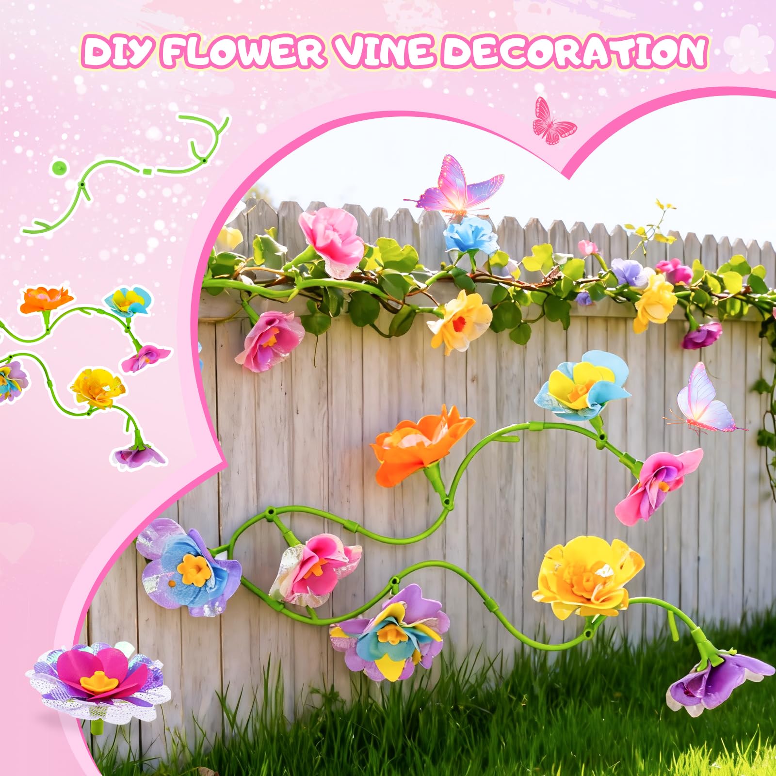 FORMIZON Activité Manuelle Enfant, Bricolage Kit Fabrication de Fleurs Tissu, Jouet Fleurs pour Enfant 3 Ans+, DIY Flower Making Bouquet Anniversaire Noël Cadeau Fille 4 5 6 7 8 9 10 Ans