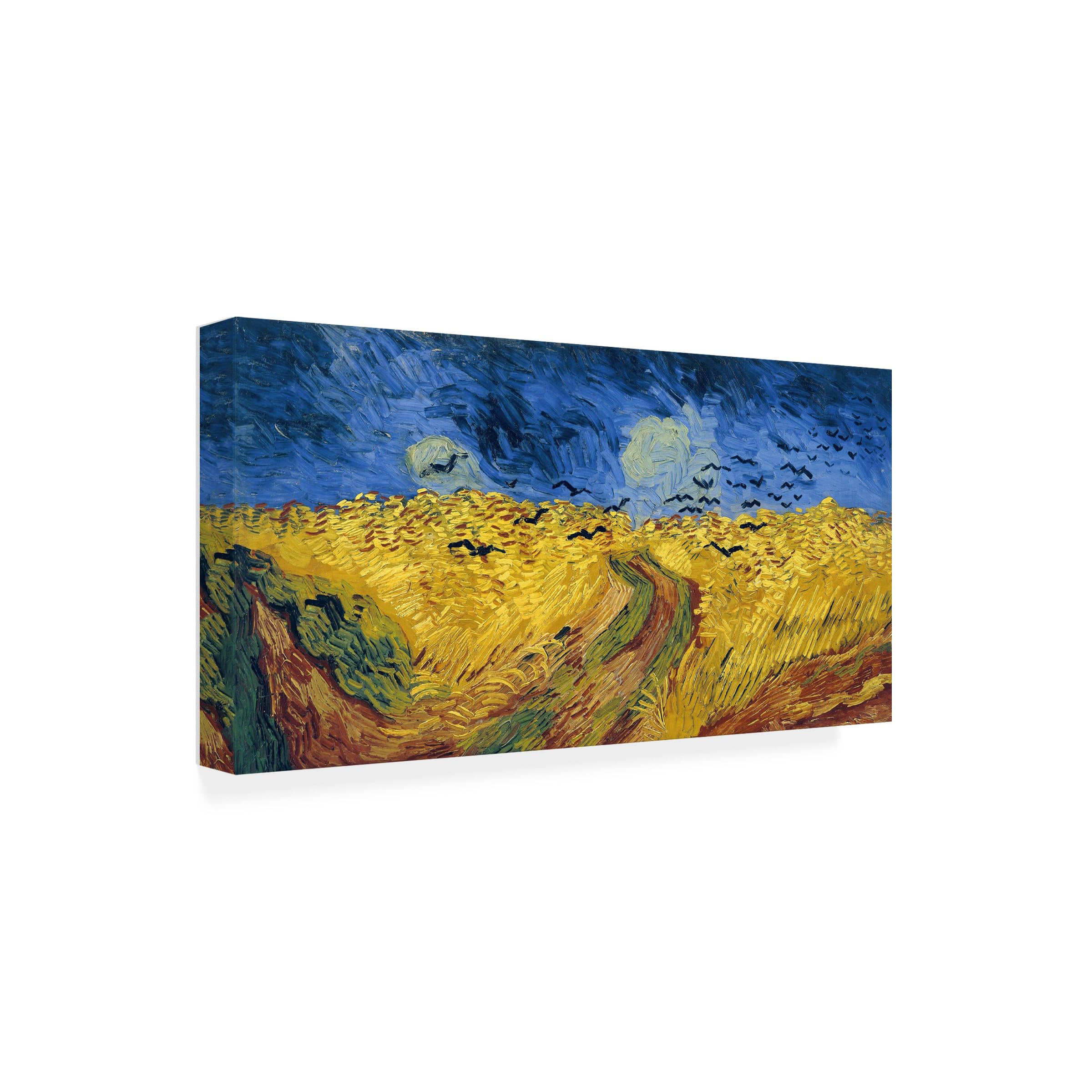 Wrapped Canvas Wall Art - Vincent Van Gogh Wheatfield with Crows Wall Art for Living Room Bedroom or