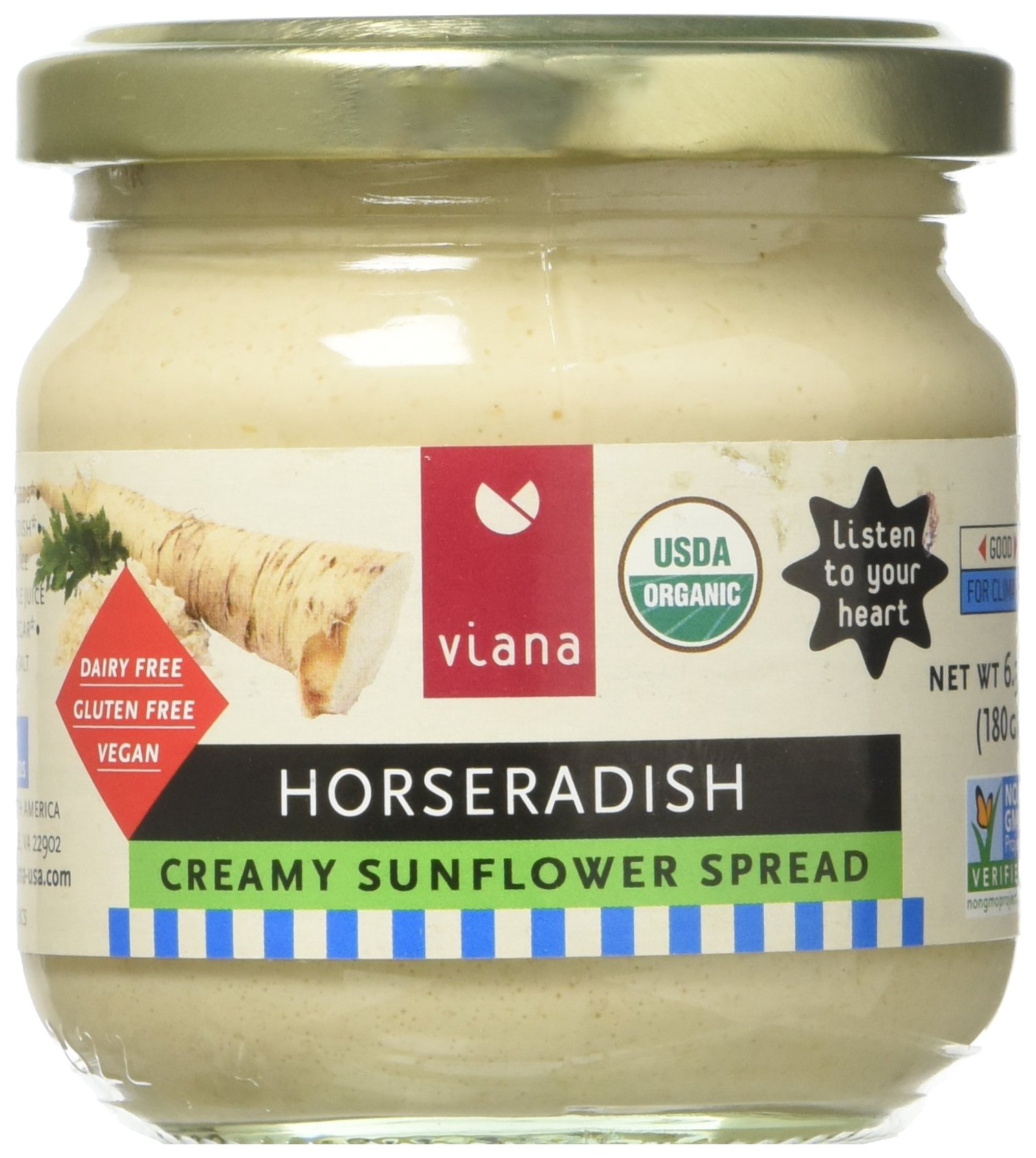 Viana: Horseradish Creamy Sunflower Spread 6.35 Oz (6 Pack)