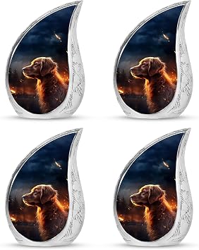 Ember Watcher - Memorial Keepsakes for Ashes - Funeral Urn - 3 Inch - Pack of 4 - Urns for Ashes Adult Male & Female - Miniature Urns - Small Urns for Ashes - Burial Urns