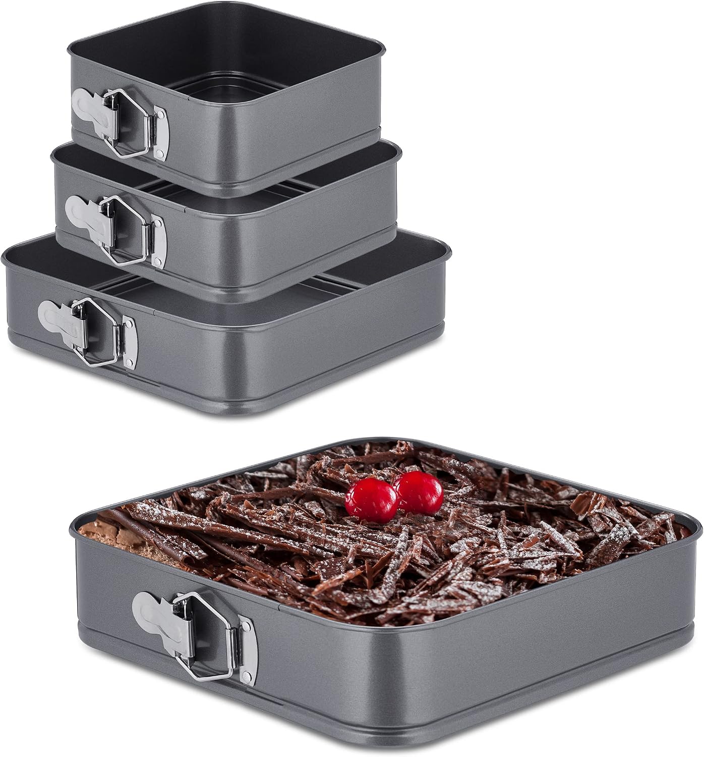 Springform Set Relaxdays Springform Set 4-teilig, 18, 20, 26, 28 cm, Edelstahl ...