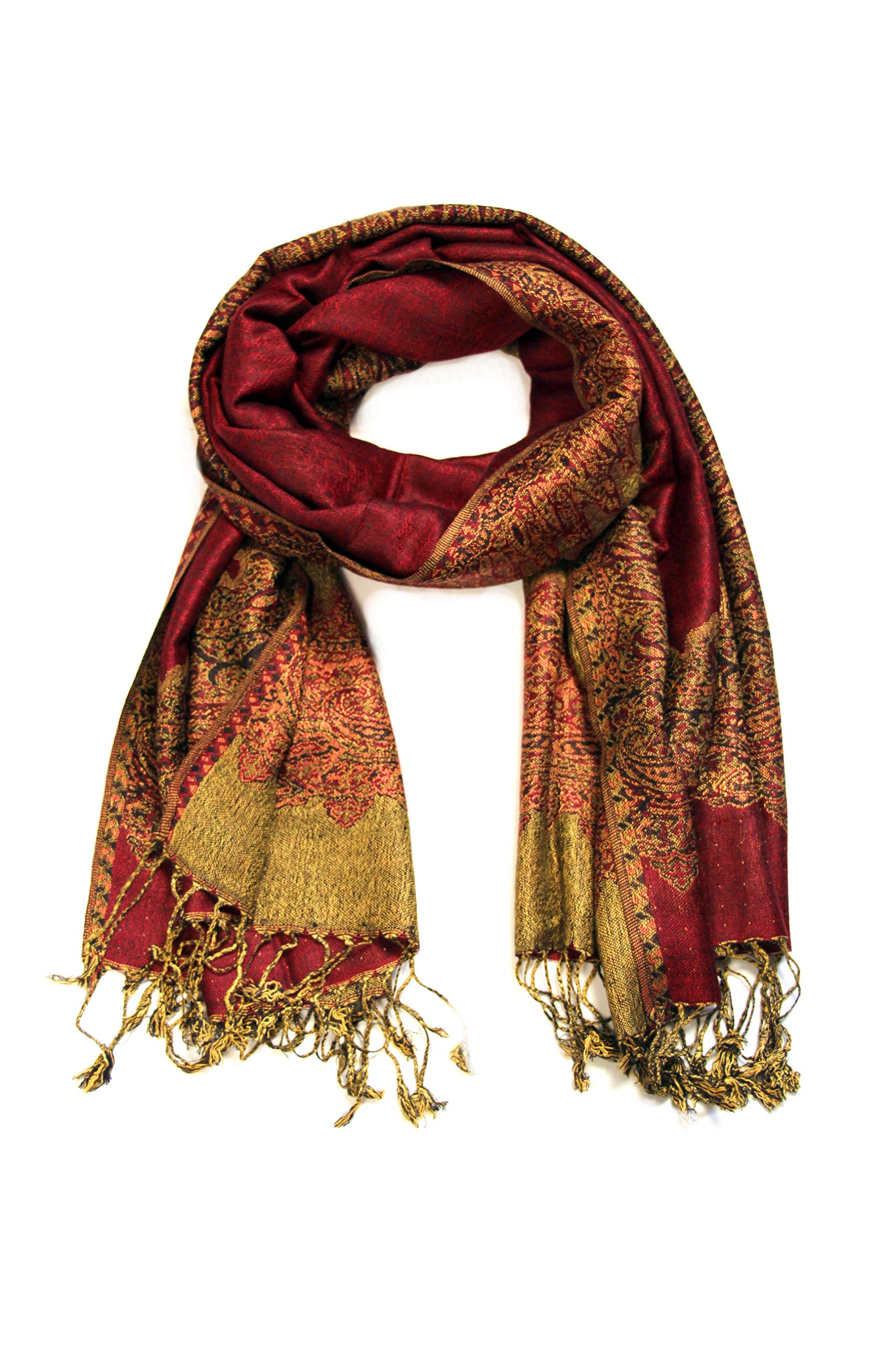 Sakkas 70" x 28" Boderder Pattern doppelschichtiger Pashmina Feel Schal/Stola (20+ Elegant Farben) - New