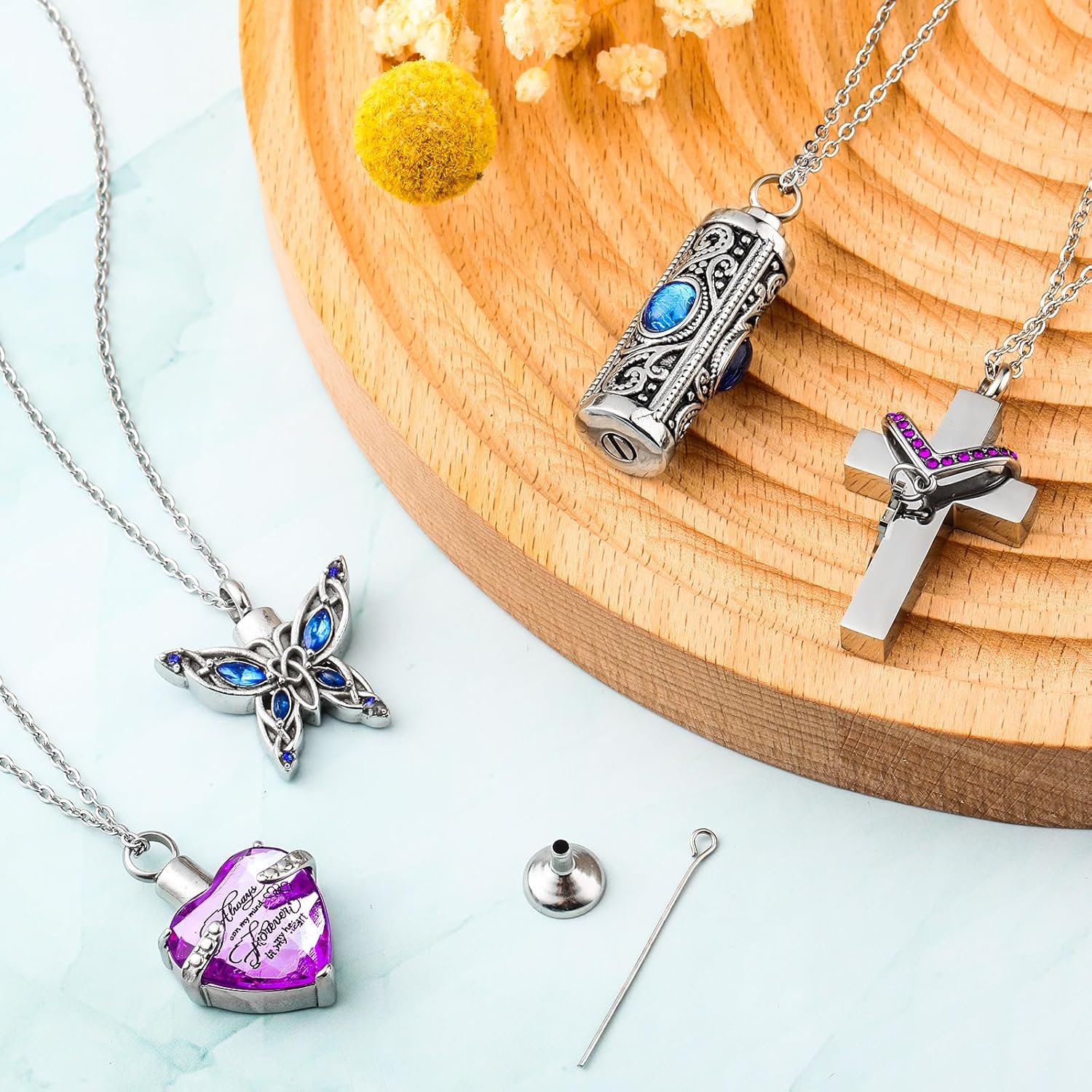 Memorial Keepsake Urn Double Urn Cremation Jewelry Butterfly - Main Image