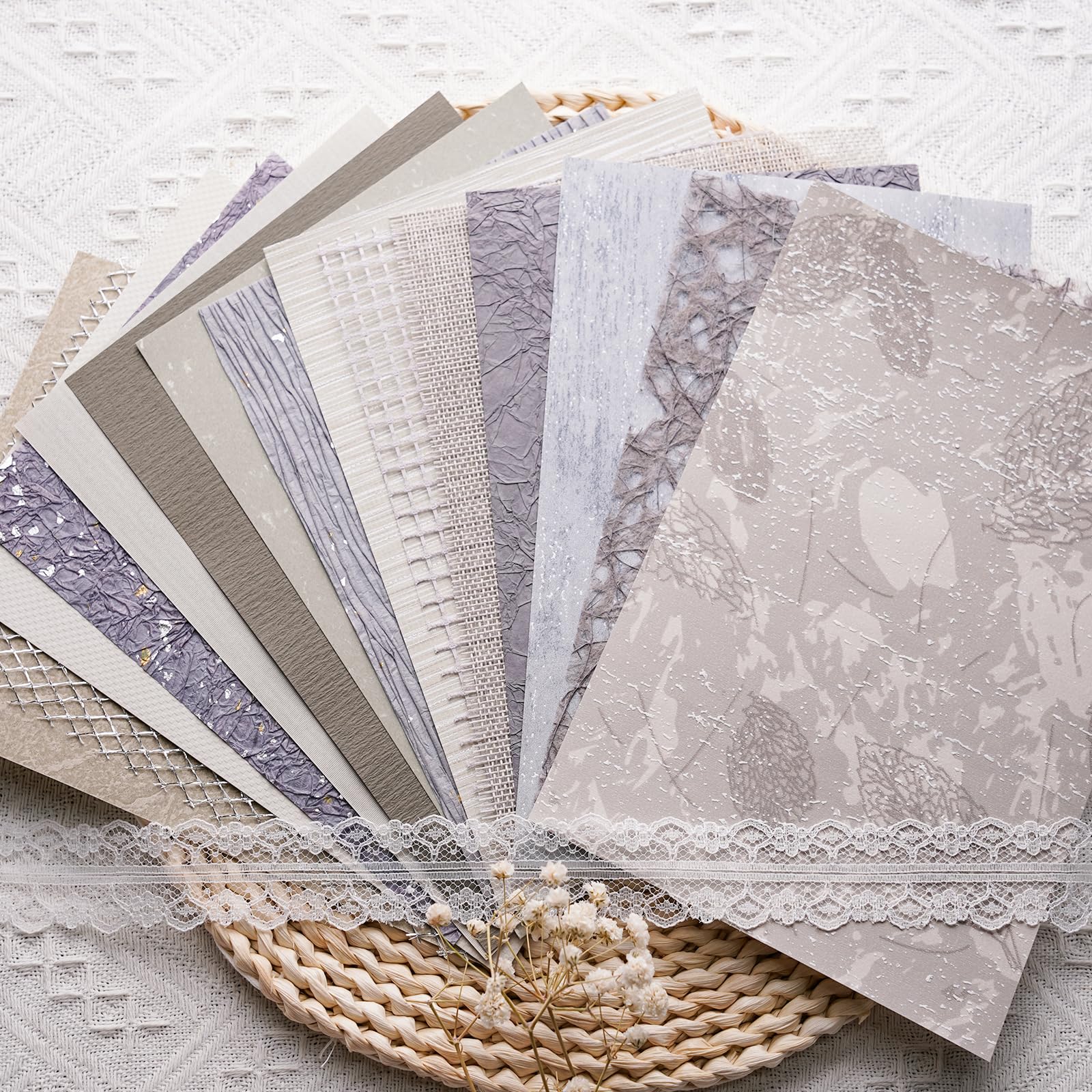 Handmade Scrapbook Paper & Mesh - Textured Art Supplies -14 Handmade Scrapbook Paper & Mesh - Textured Art Supplies -14