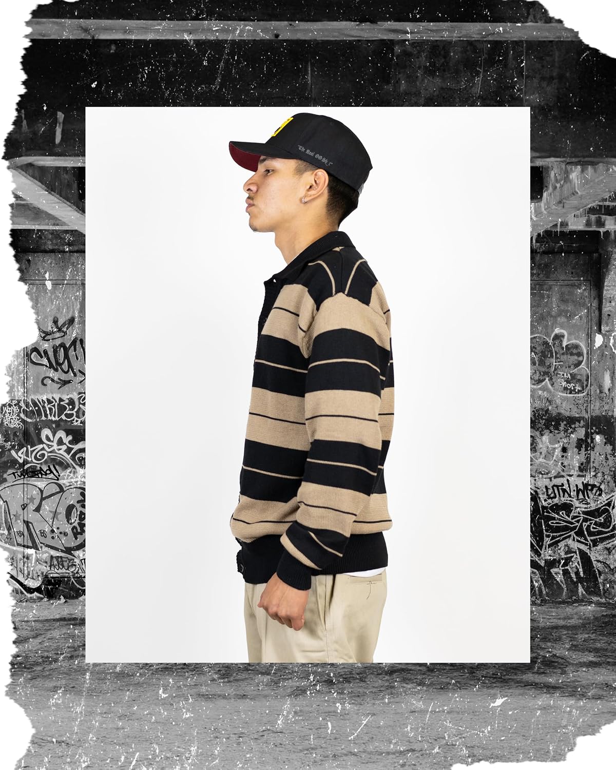 FB County Charlie Brown Striped Long Sleeve Shirt - Unisex Cotton Button Down Long Sleeve Collared Shirt