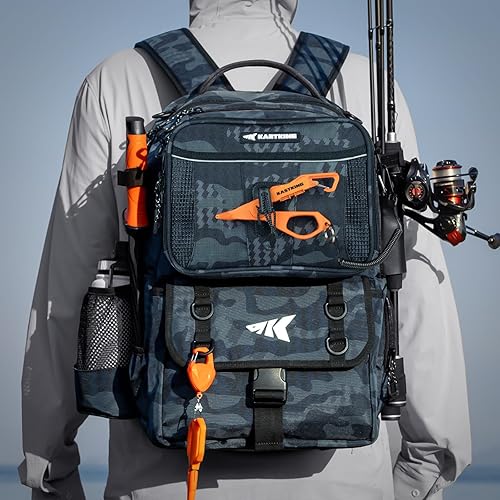 Miniatura 2 de KastKing BaitSpace - Mochila para aparejos de pesca de 50 litros con carpeta de cebo extraíble y 4 cajas de aparejos, soportes para cañas de