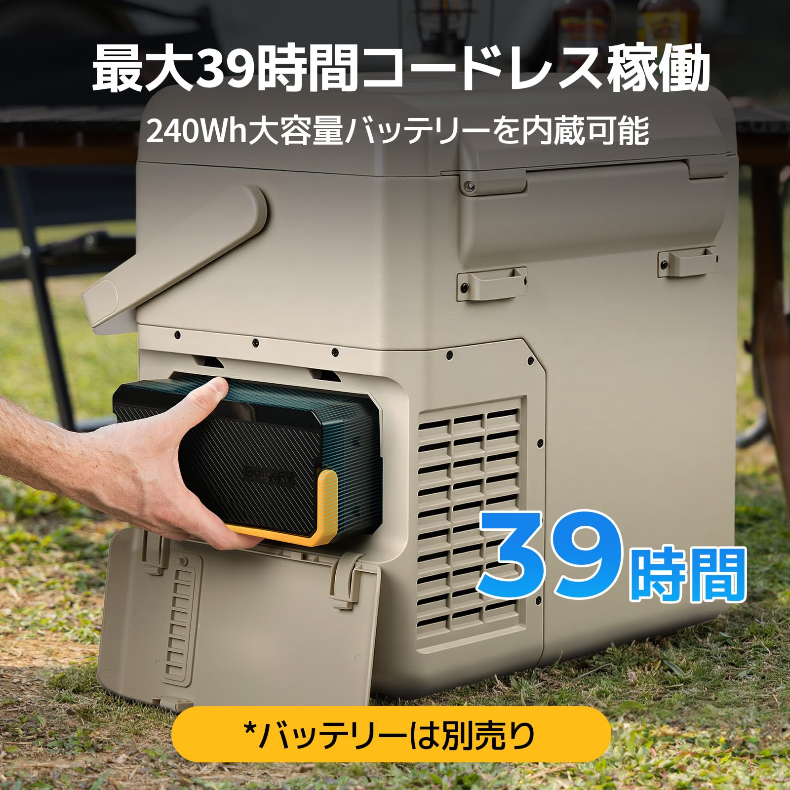 Amazon.co.jp: 【リン酸鉄電池内蔵可能】BougeRV ポータブル冷蔵庫 20L