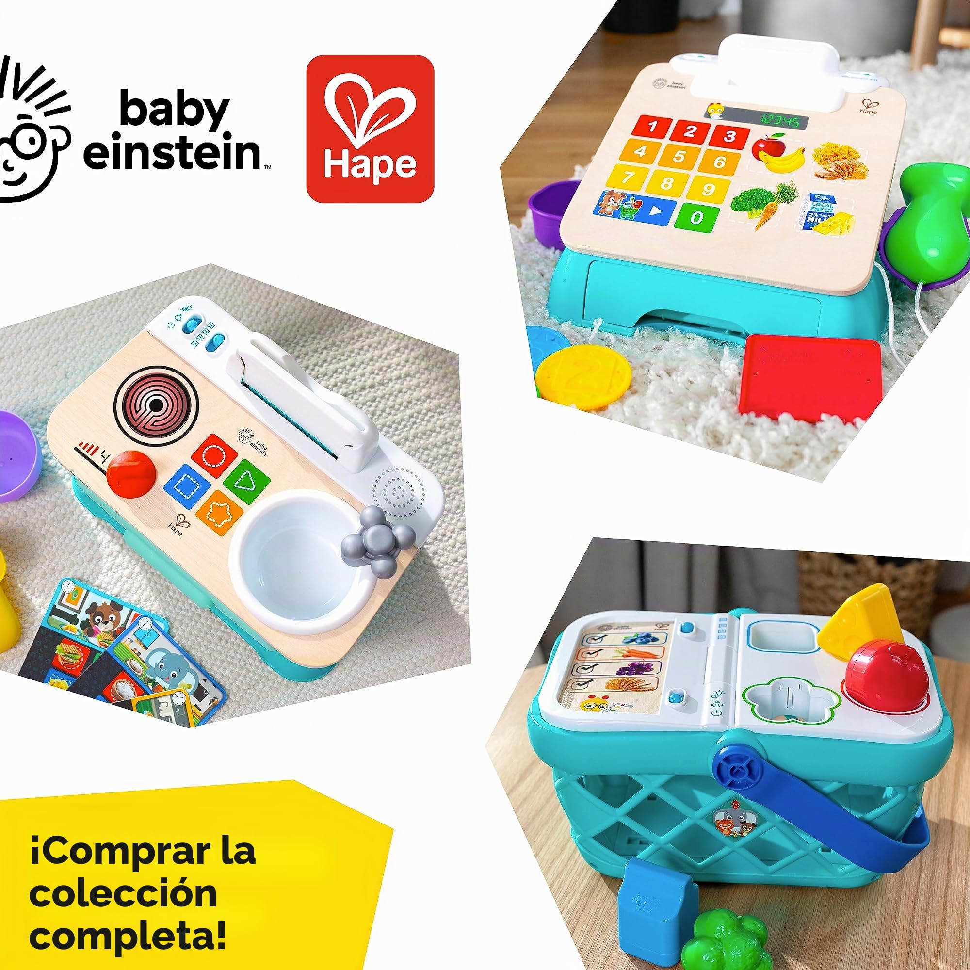 Baby Einstein + Hape Magic Touch Caja registradora de Juguete, con Sonidos Reales y música, a Partir de 9 Meses